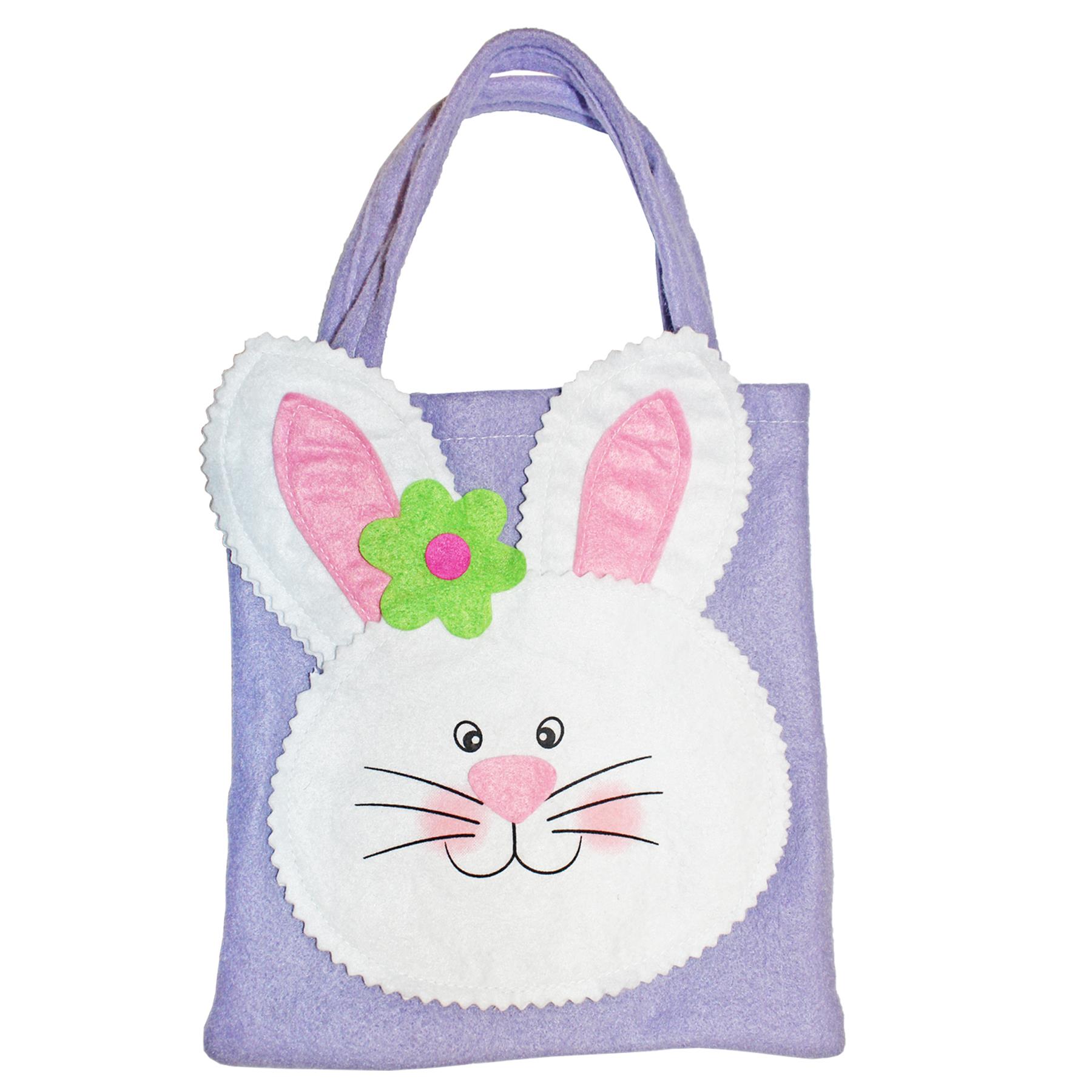 Easter Baskets, Buckets, Accessories - Bunny Felt Bag Purple