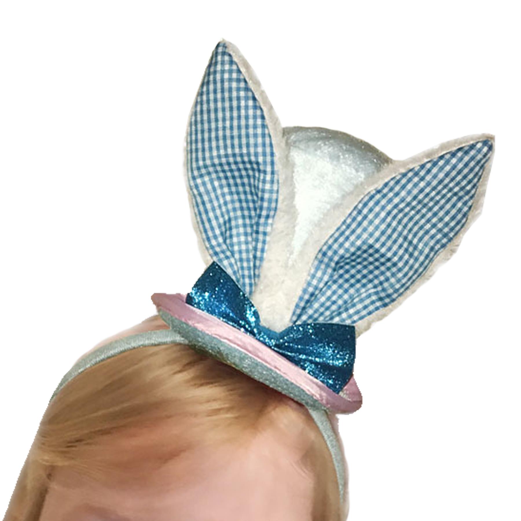 Easter Novelty Dress up - Blue Top Hat Headband and Bunny Ears