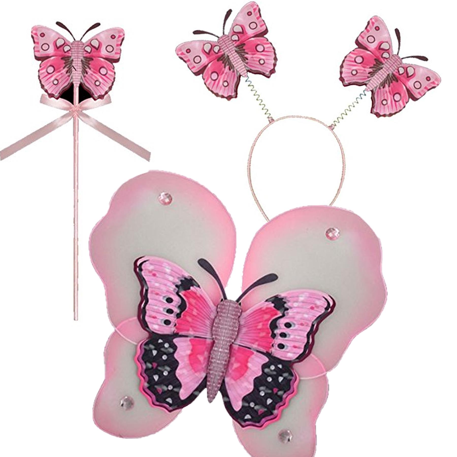 Easter Dressing up Novelty Butterfly Wings, Wand and Headband Set