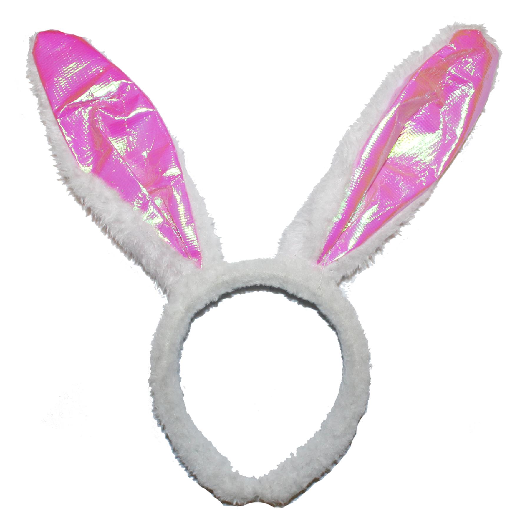 Easter Novelty Dressing Up Bunny Ears Headband White and Pink
