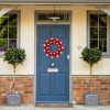 Christmas Wreath 34cm Red and White Bauble Hanging Door Decoration