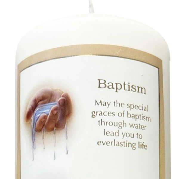Pillar Candle Baptism Communion and Confirmation 15cm 3 in 1 Gift Wrapped