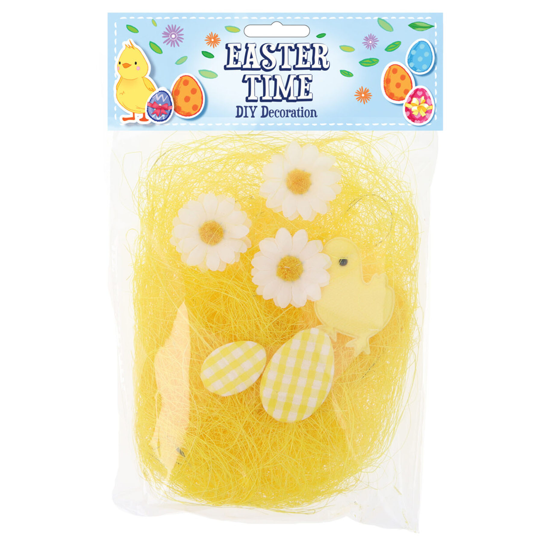 Easter Decorations Yellow Grass, Chicks and Eggs Ideal for Bonnet Making