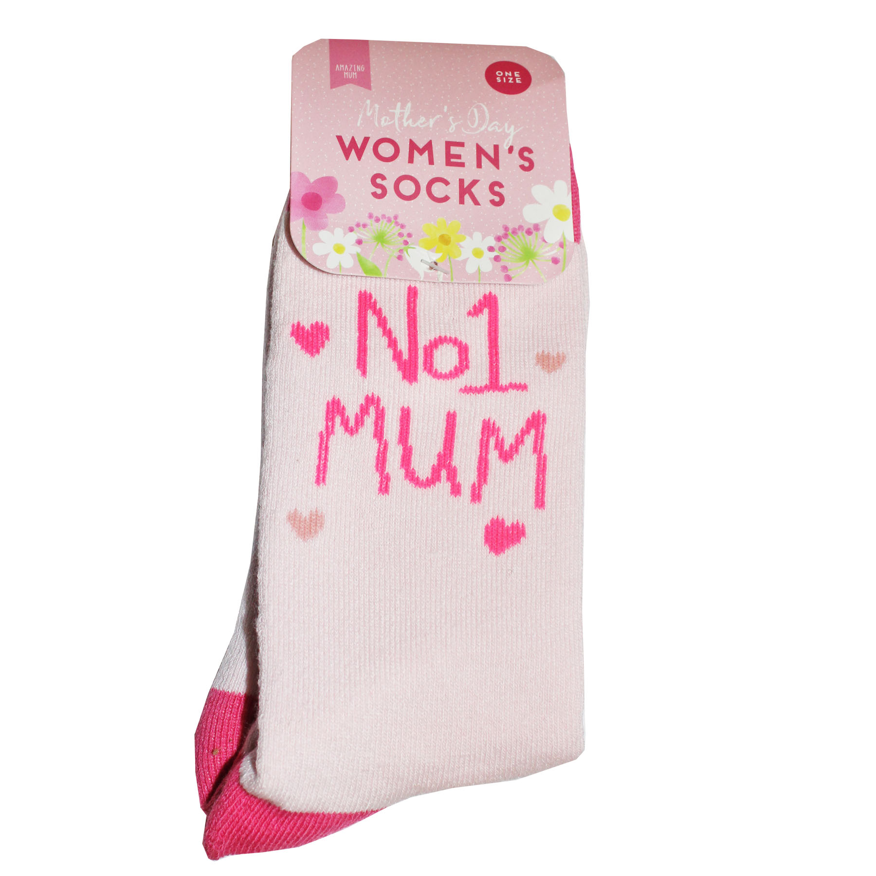 MOT4725 Socks NO 1 MUM 3 Ladies Socks One Size "No1 Mum" Design Great for Mothers Day, Birthday Gift