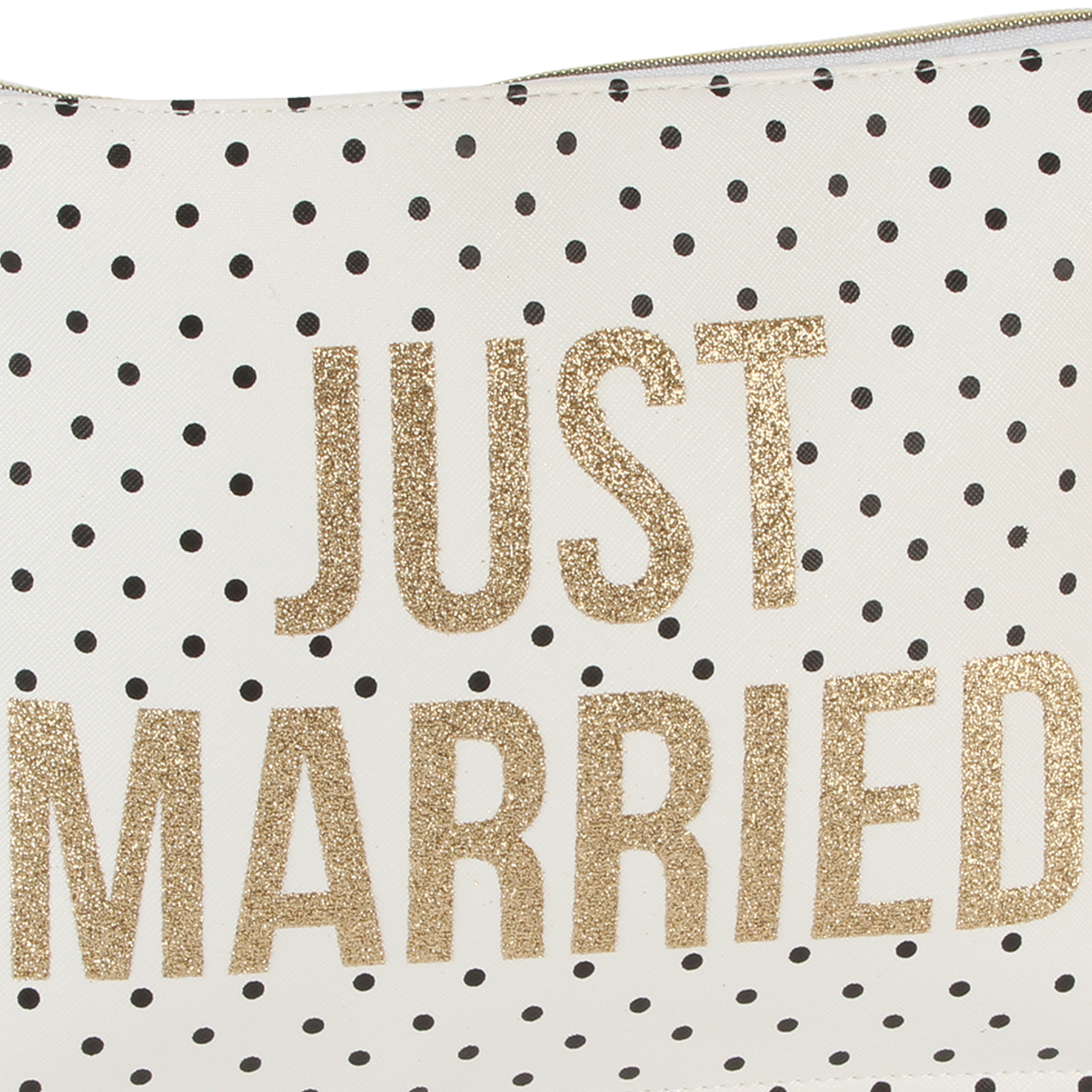 Always & Forever Spotty Wedding Pouch / Toiletry Bag with Wrist Strap - Just Married