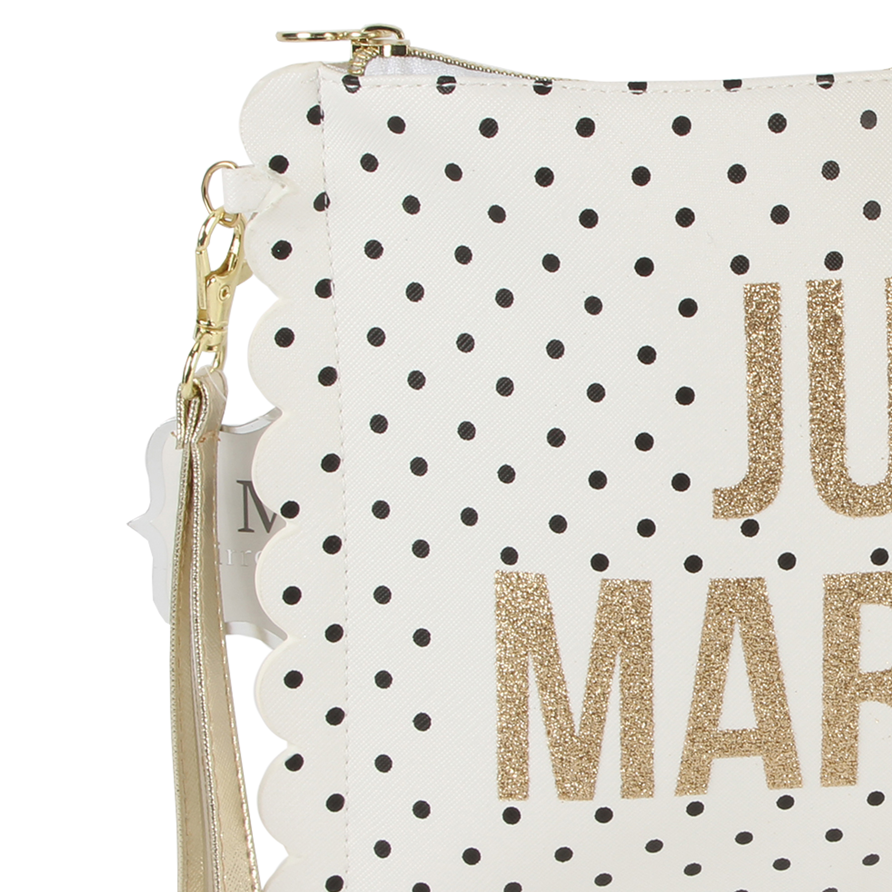 Always & Forever Spotty Wedding Pouch / Toiletry Bag with Wrist Strap - Just Married