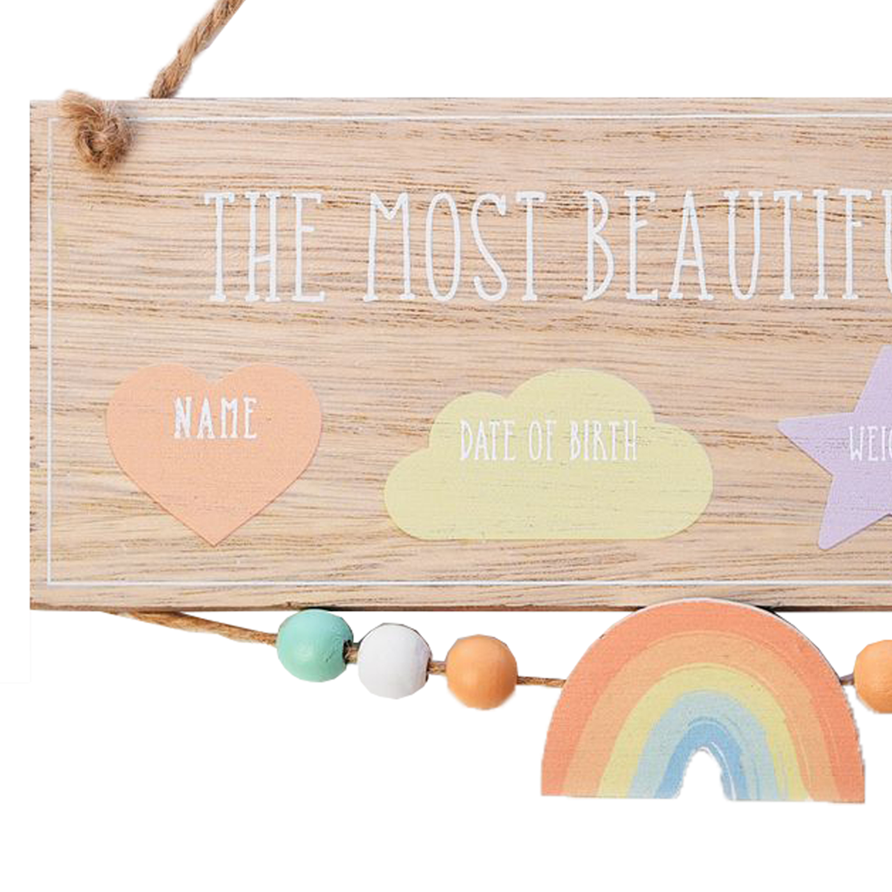 image266858311.jpg New Baby Data Hanging MDF Plaque - Most Beautiful Baby