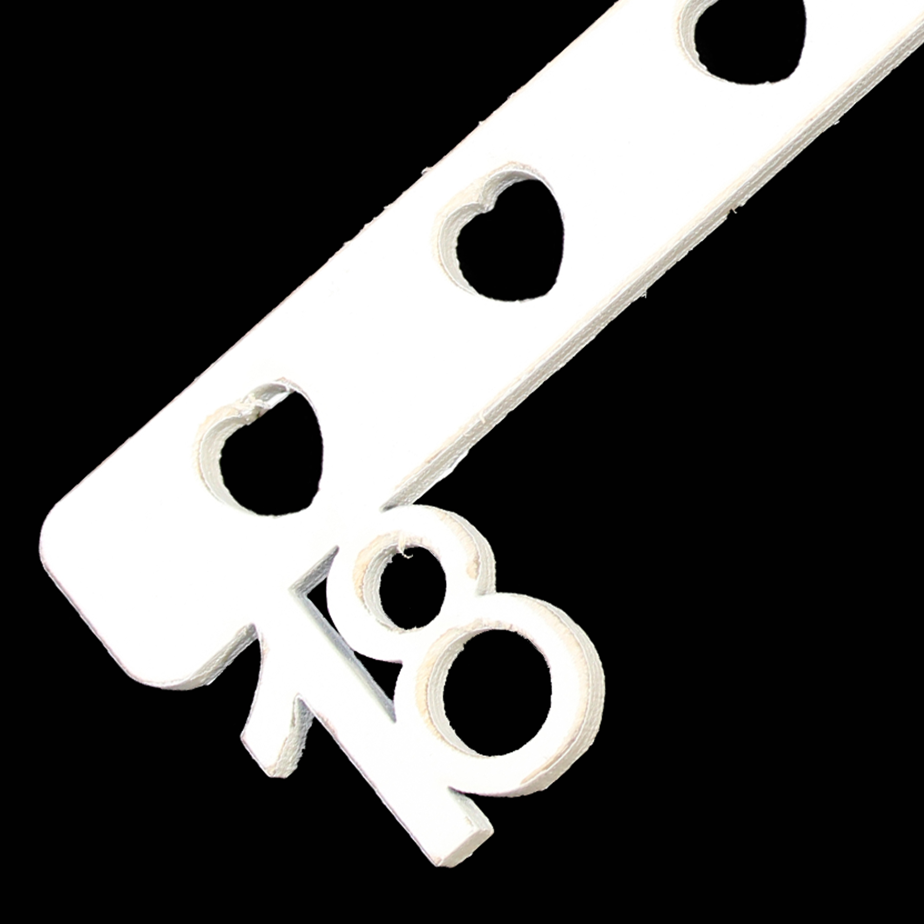 White Wooden Heart Cut Key Birthday Keepsake - 18th Birthday