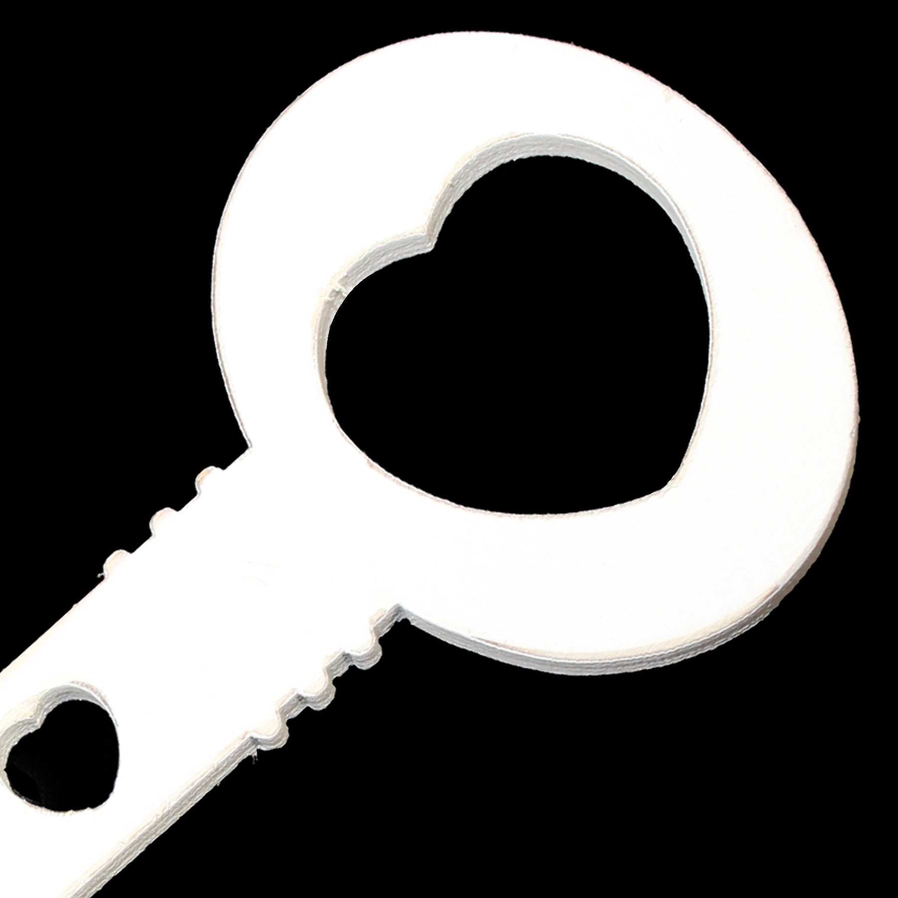 White Wooden Heart Cut Key Birthday Keepsake - 18th Birthday