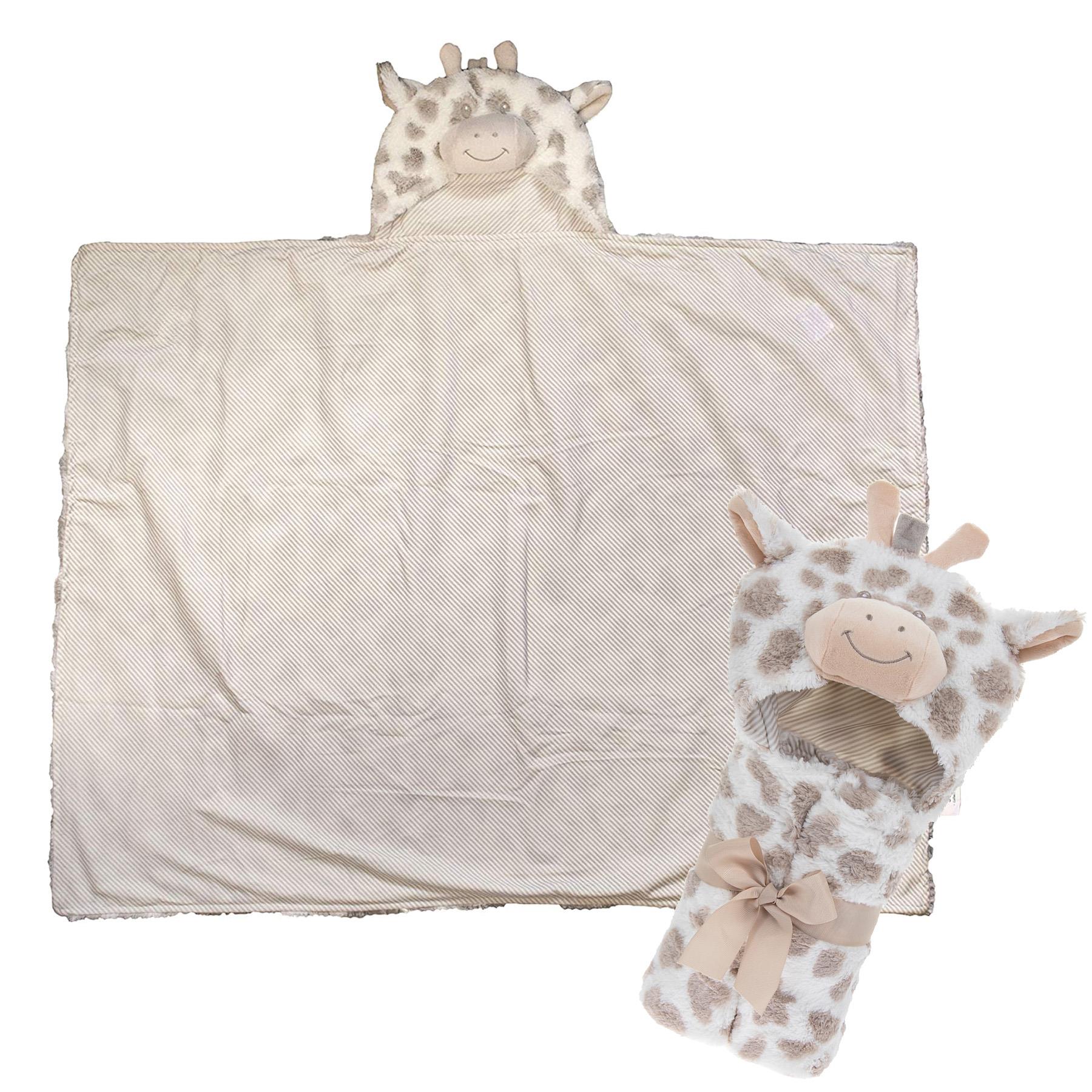 image344307879-1.jpg Super Soft Baby Animal Hooded Blanket 100cm x 75cm - Giraffe