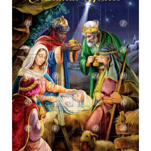 Christmas Wishes Countdown Advent Calendar - Nativity 13cm x 19cm - Traditional 95004