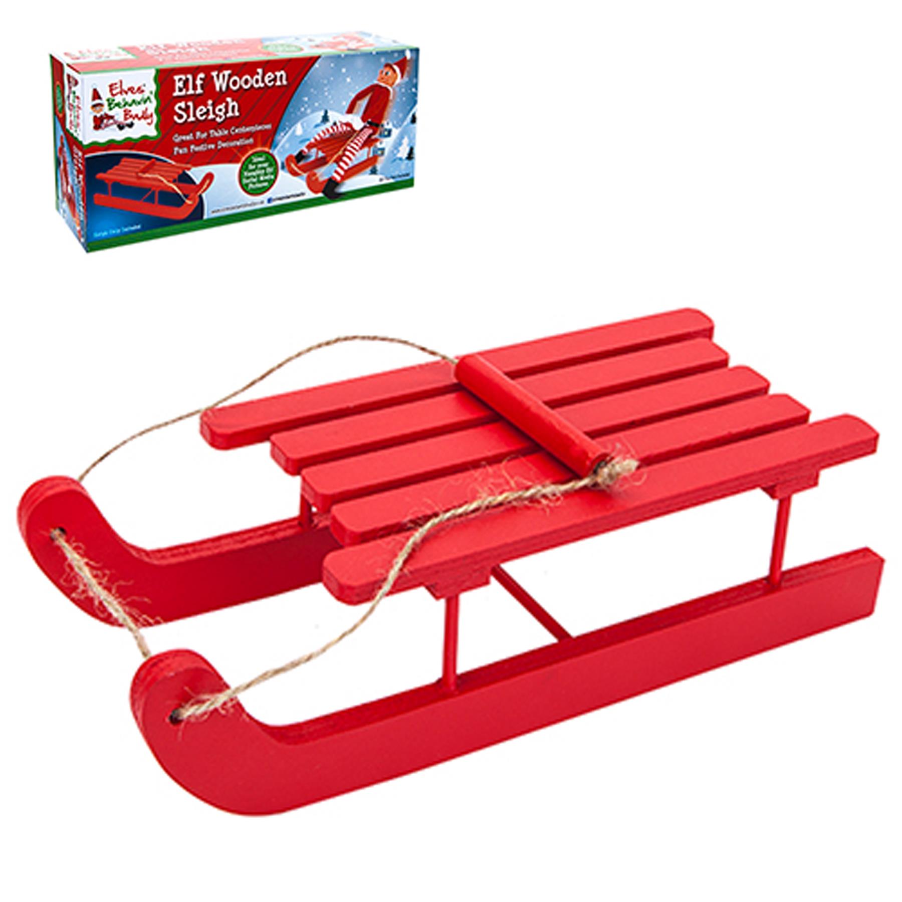 Christmas Elf Behavin' Badly Elf Accessories - Elf Wooden Sleigh