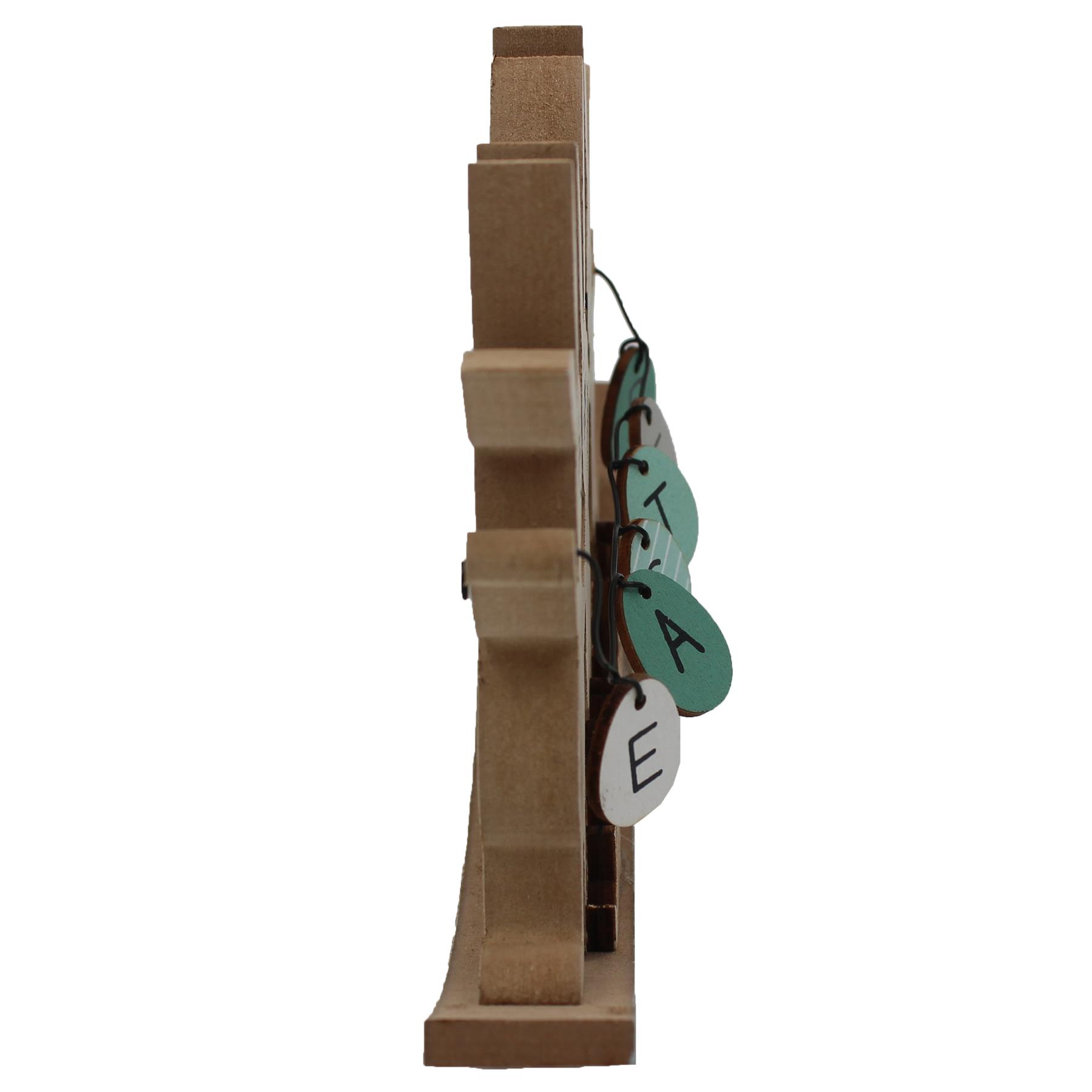 Easter Plaque MDF Rocking Bunny Green Art Deco Decoration