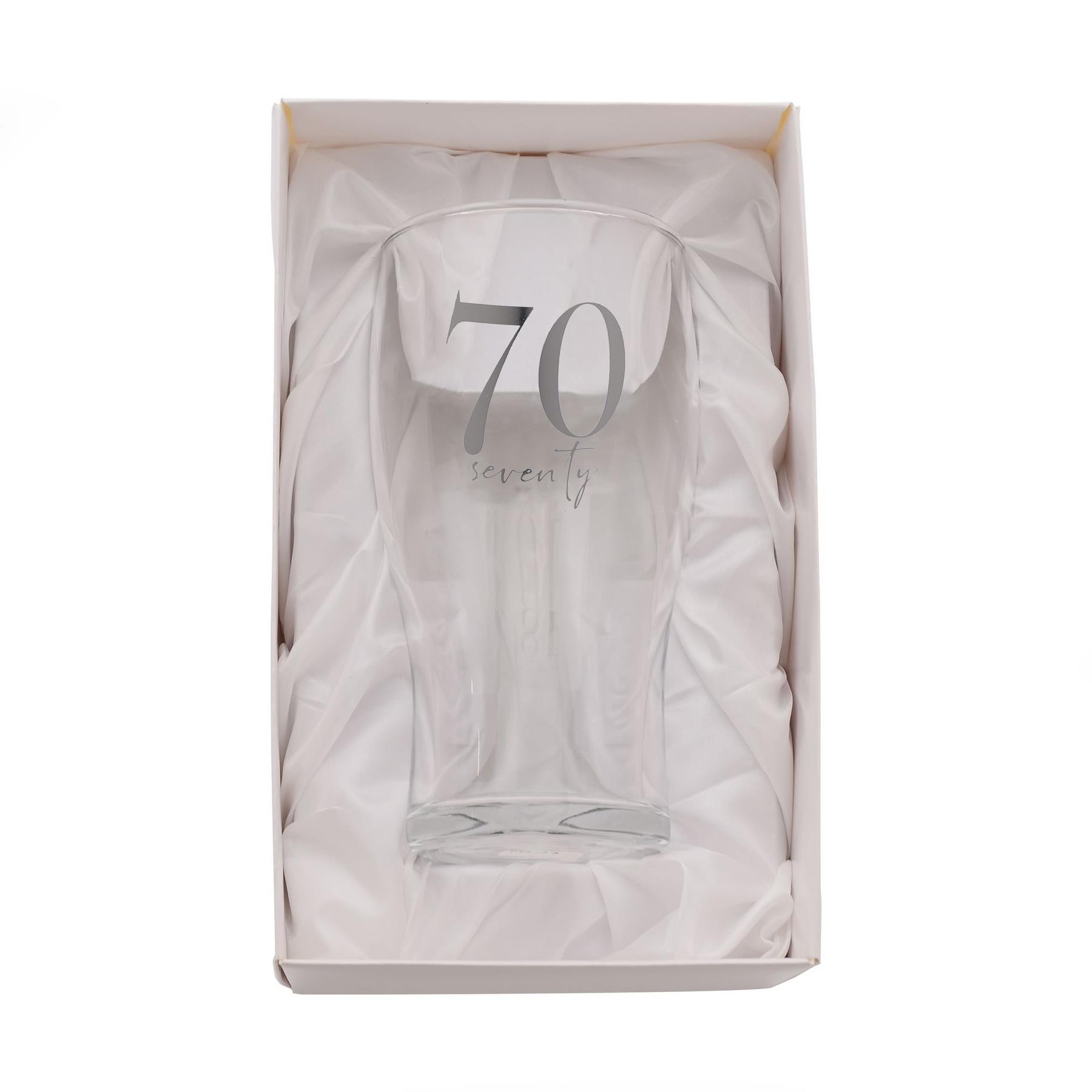 Birthday Pint Beer Glass with Silver Detail - 70