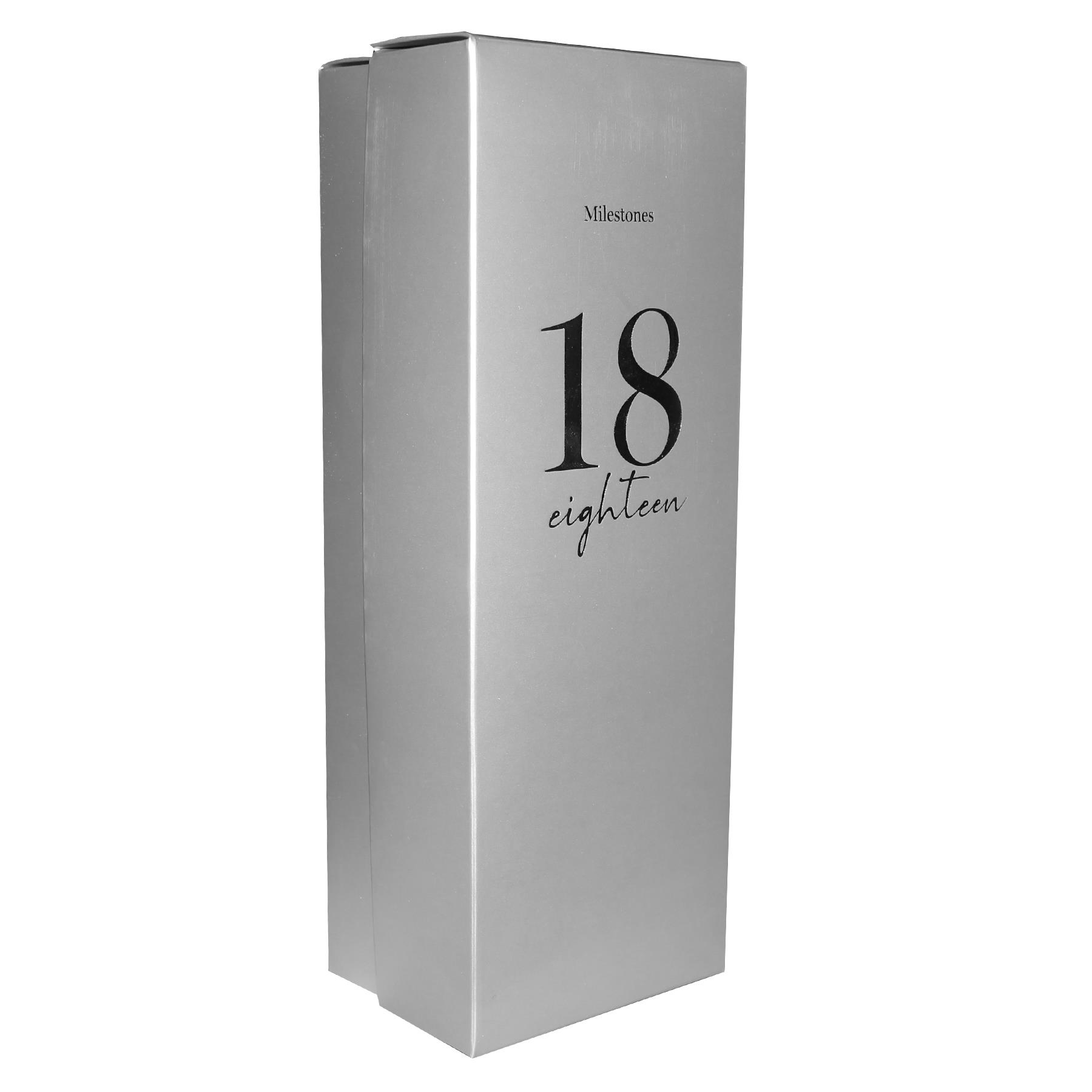 Birthday Champagne Flute Glass with Silver Detail - 18