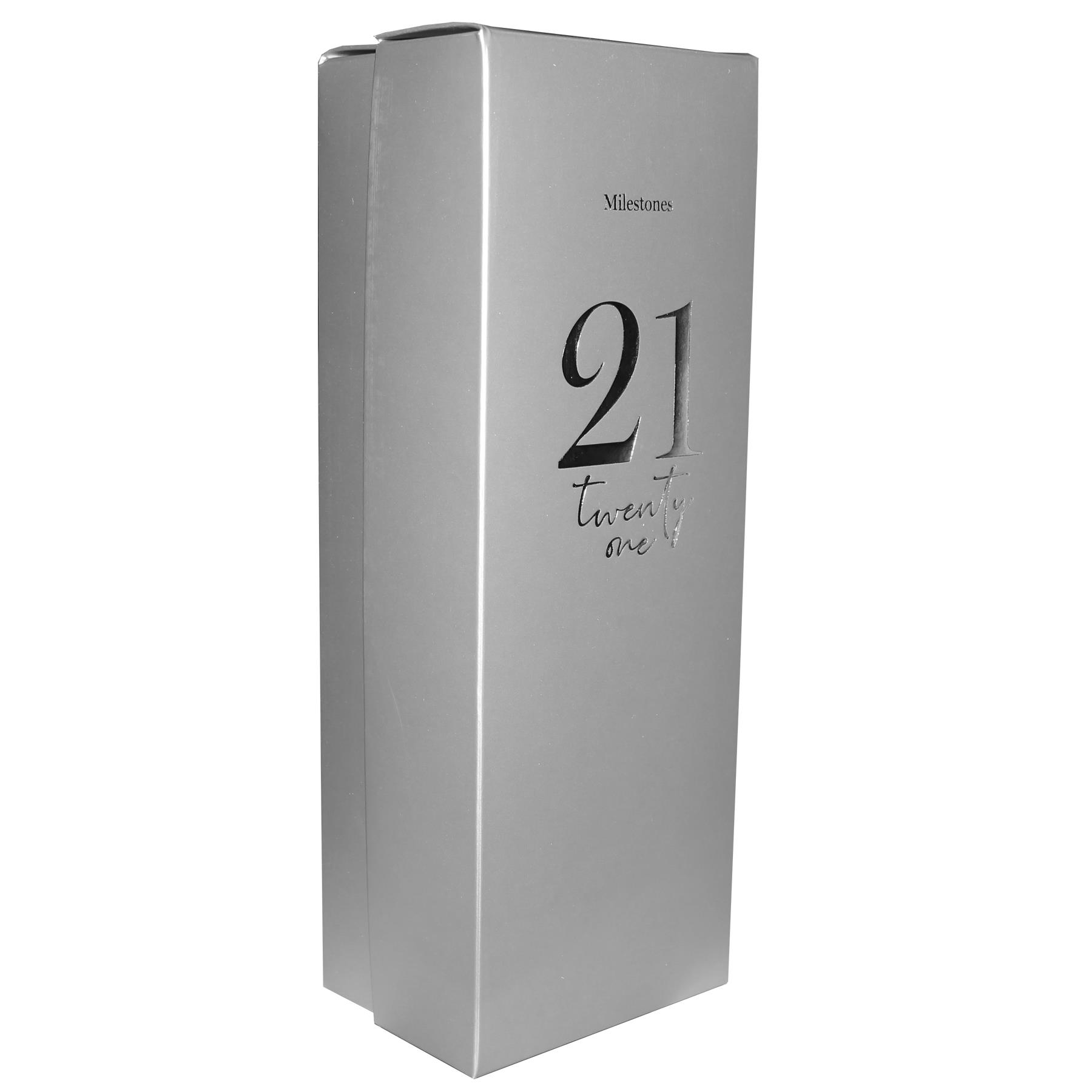 Birthday Champagne Flute Glass with Silver Detail - 21