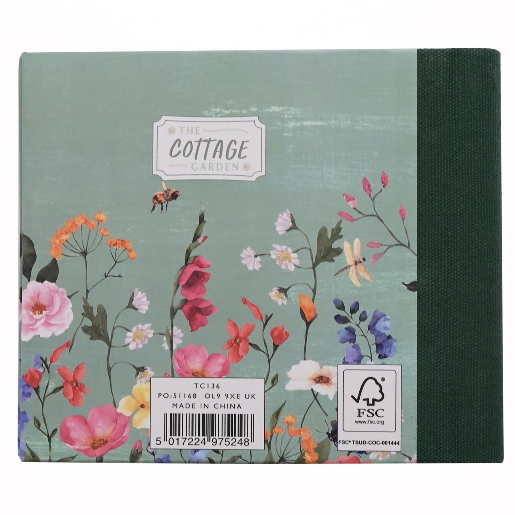 image392776604.jpg Hardback Address Book A-Z Green Floral 14.5cm x 17cm