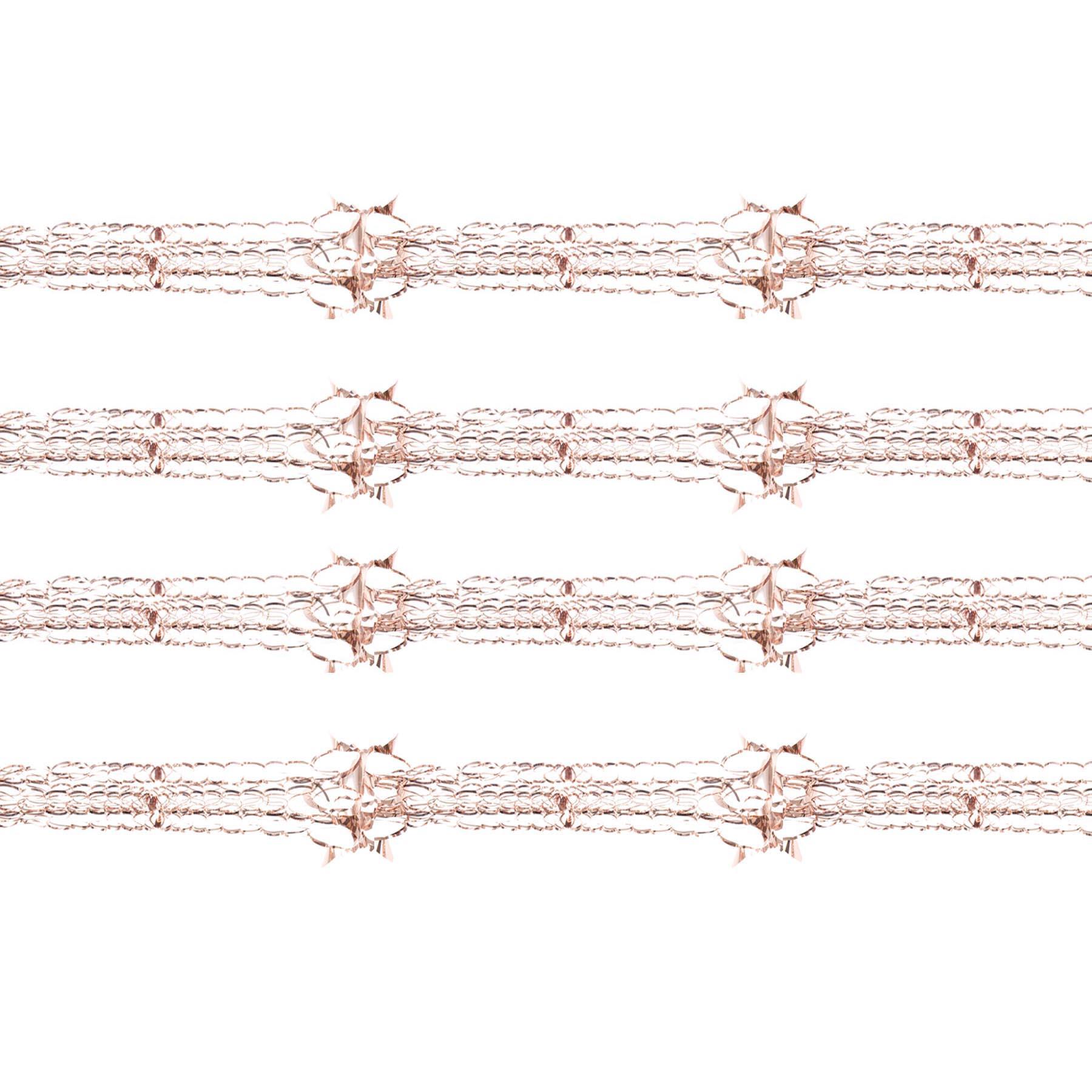 Christmas Foil Ceiling Decorations Rose Gold - Pack 4 30cm x 2.7M Garlands