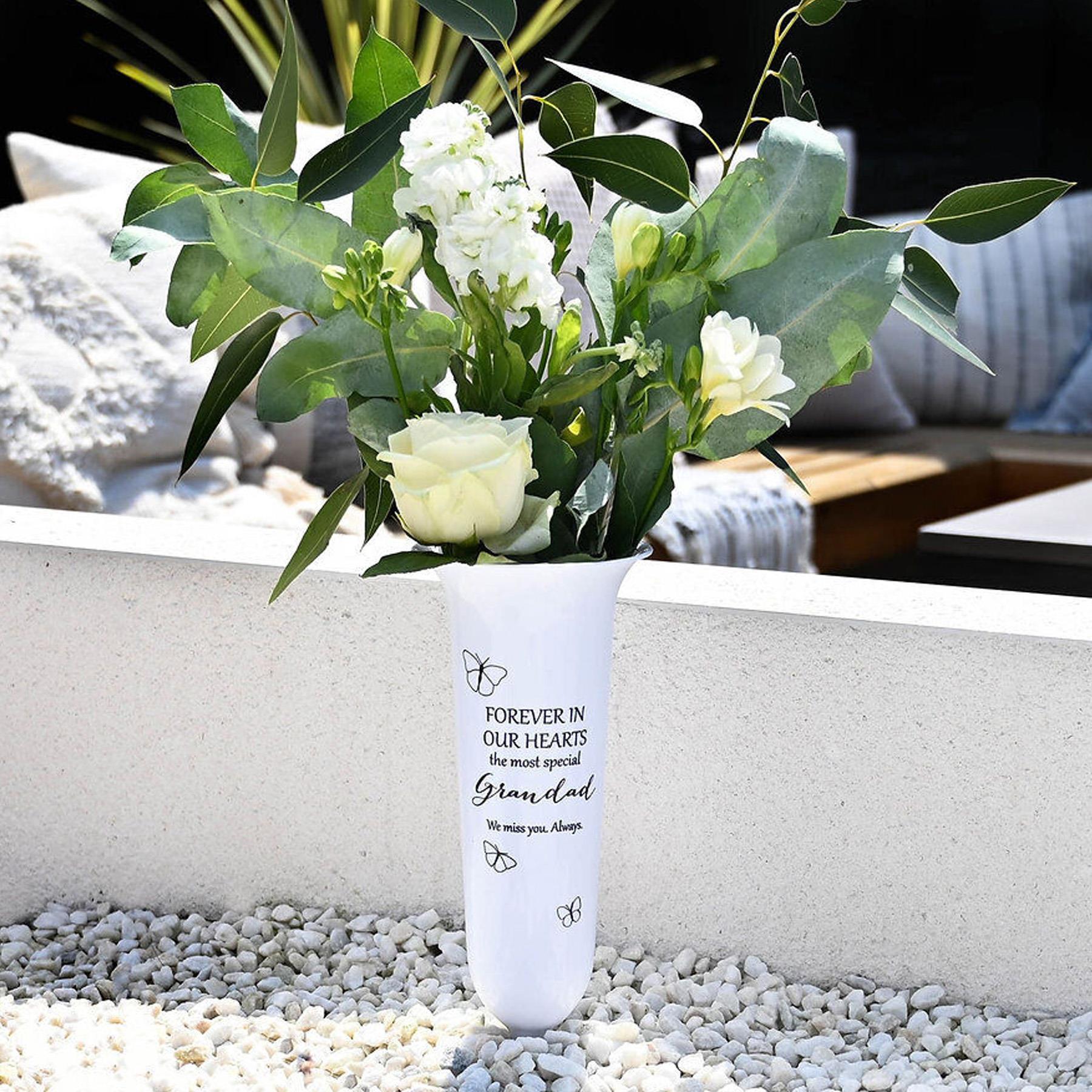 Graveside Memorial Spiked Flower Vase by Thoughts of You - Grandad
