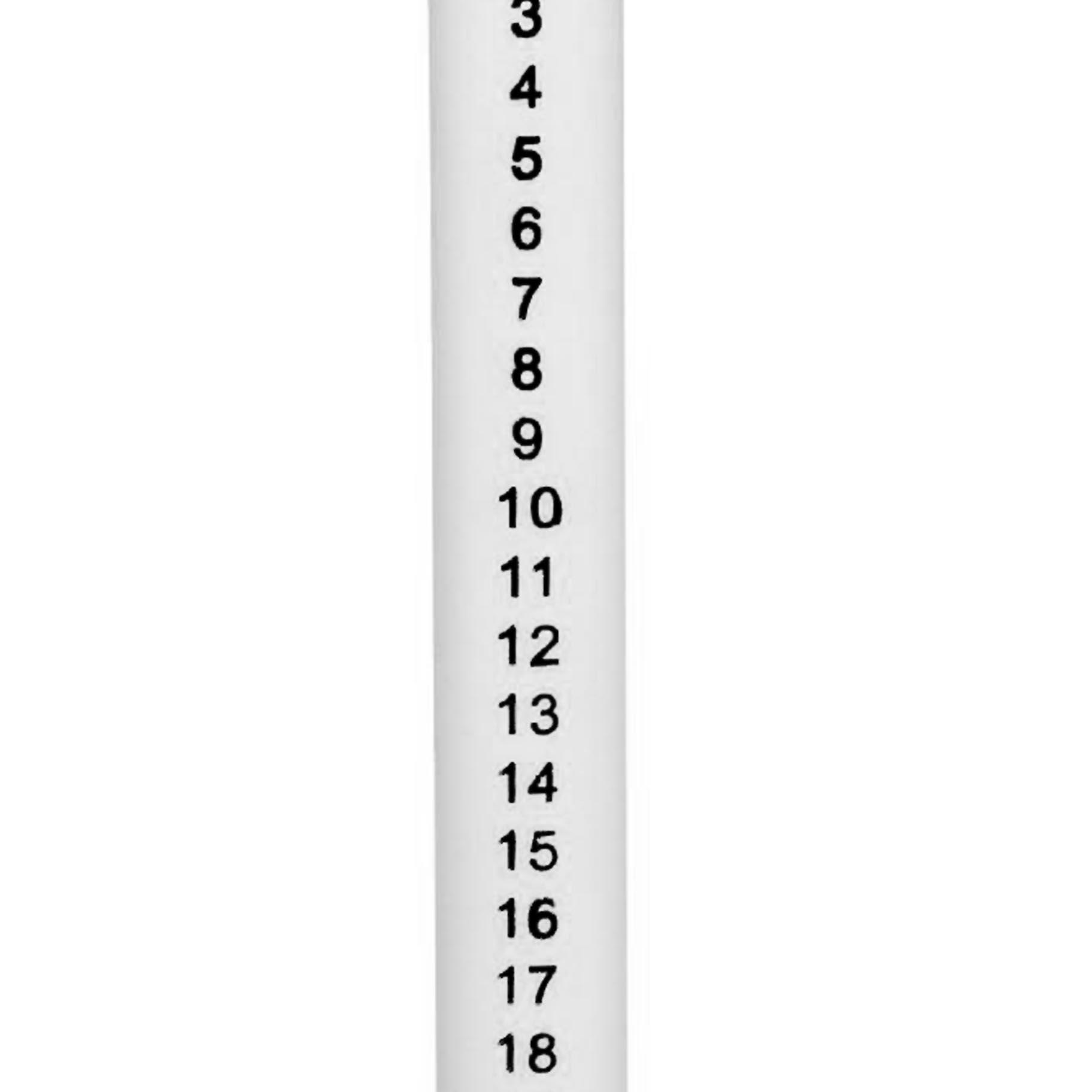 25cm Countdown to Christmas Advent Candle in Clear Glass Holder - White