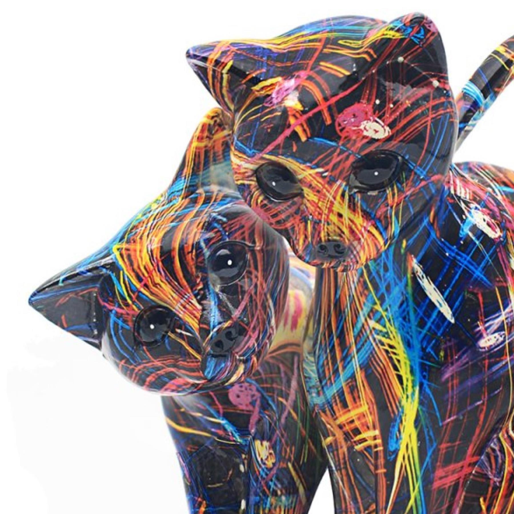 image396606290.jpg Supernova Colourful 20cm Cats Ornament