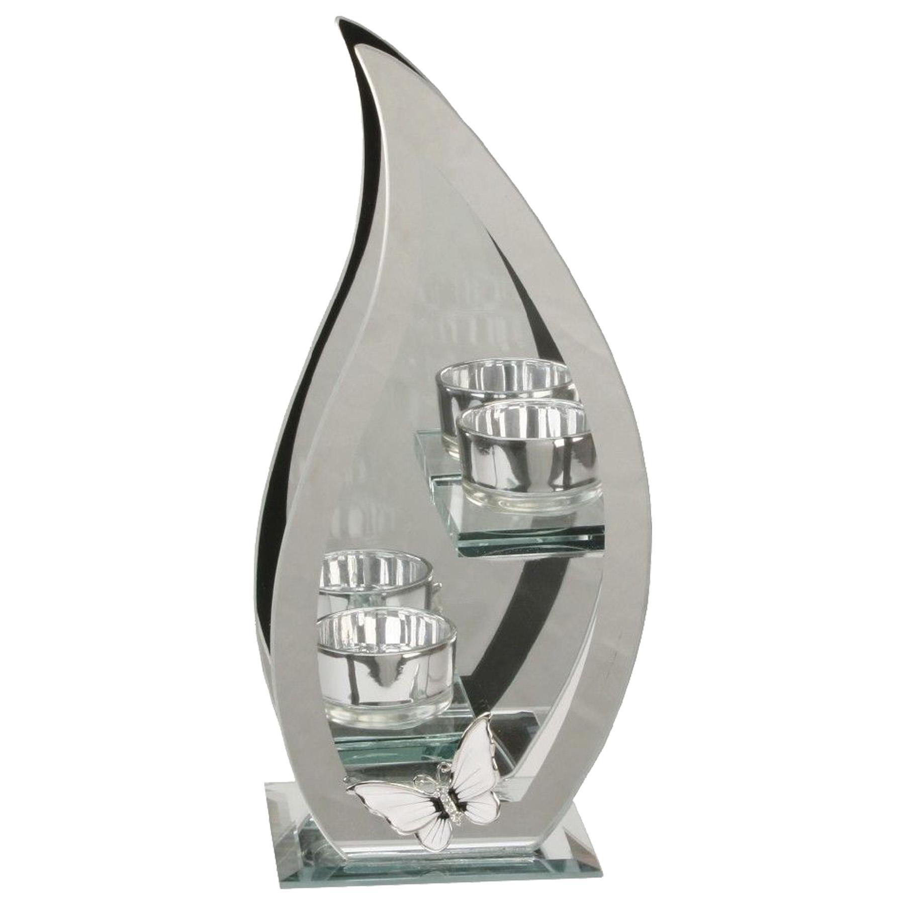 image397226783.jpg Hestia Glass Mirror Double Tea Light Candle Holder with Butterfly Flame Shape