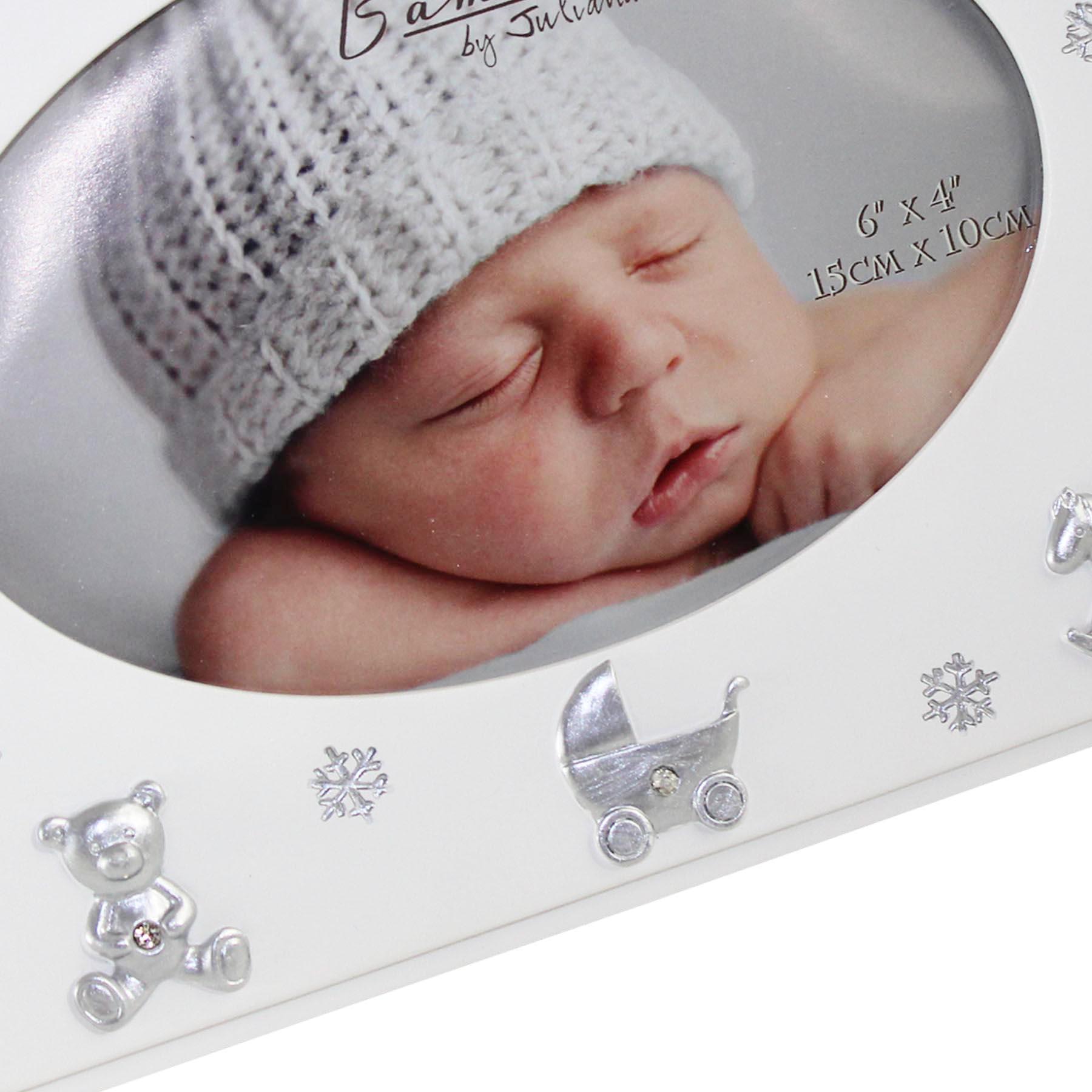 Baby's 1st Christmas 4x6 Resin Photo Frame - White and Silver