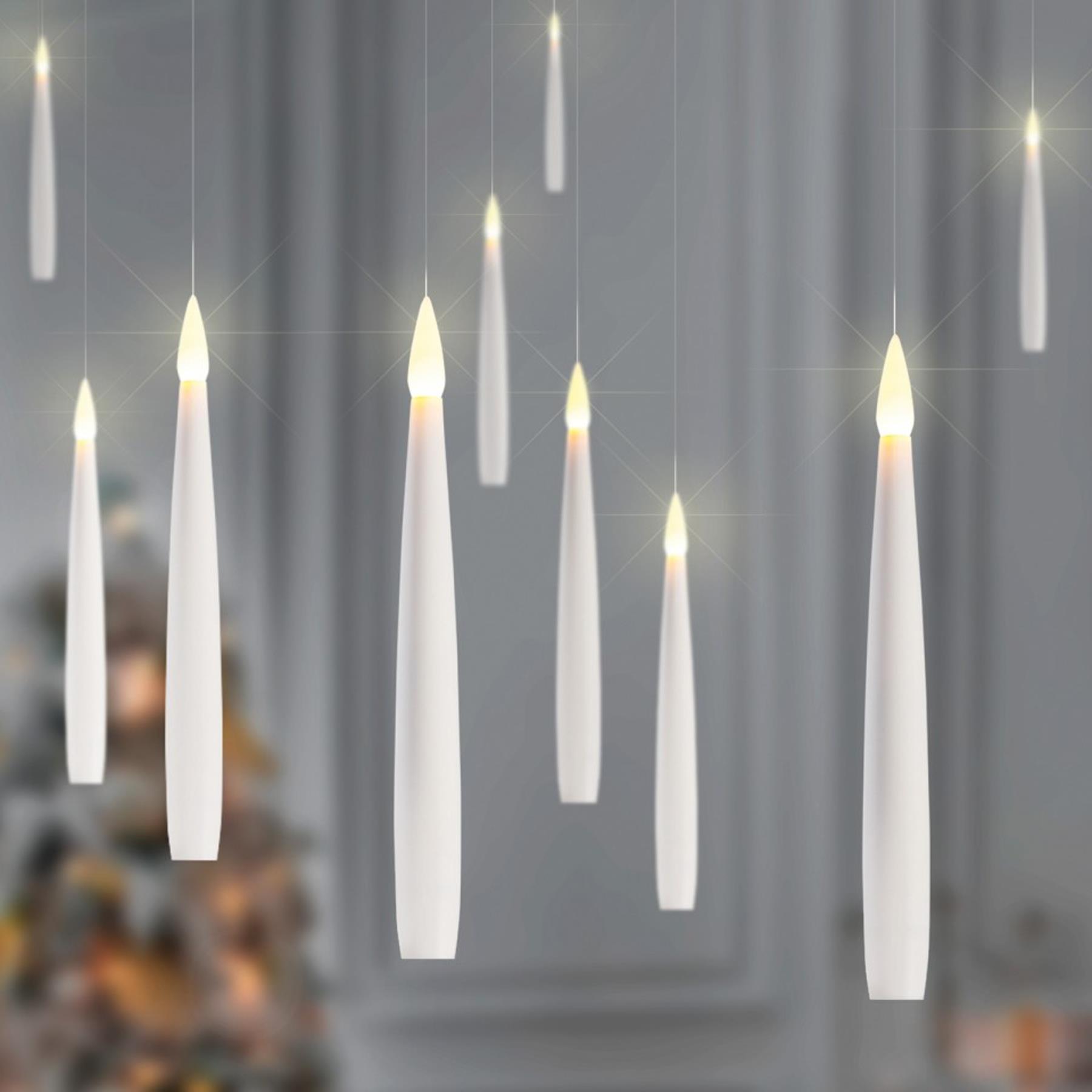 10 Floating White Candles Battery Operated Warm White Lights Christmas Decoration