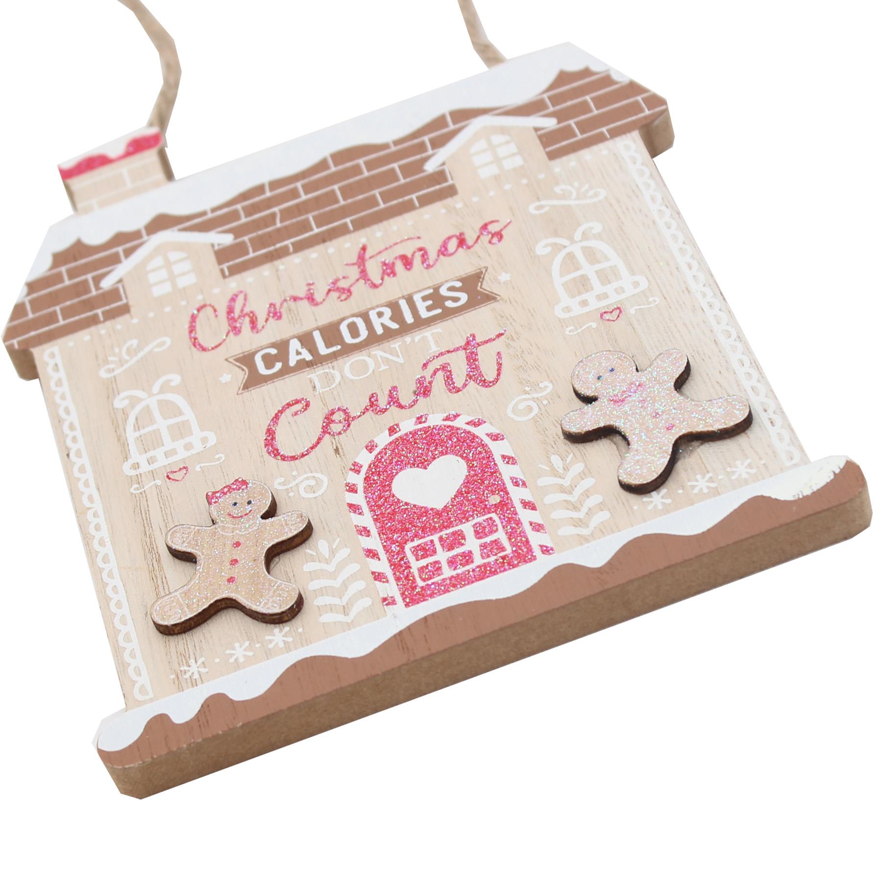 Christmas Decoration Gingerbread Plaque - Christmas Calories Don't Count