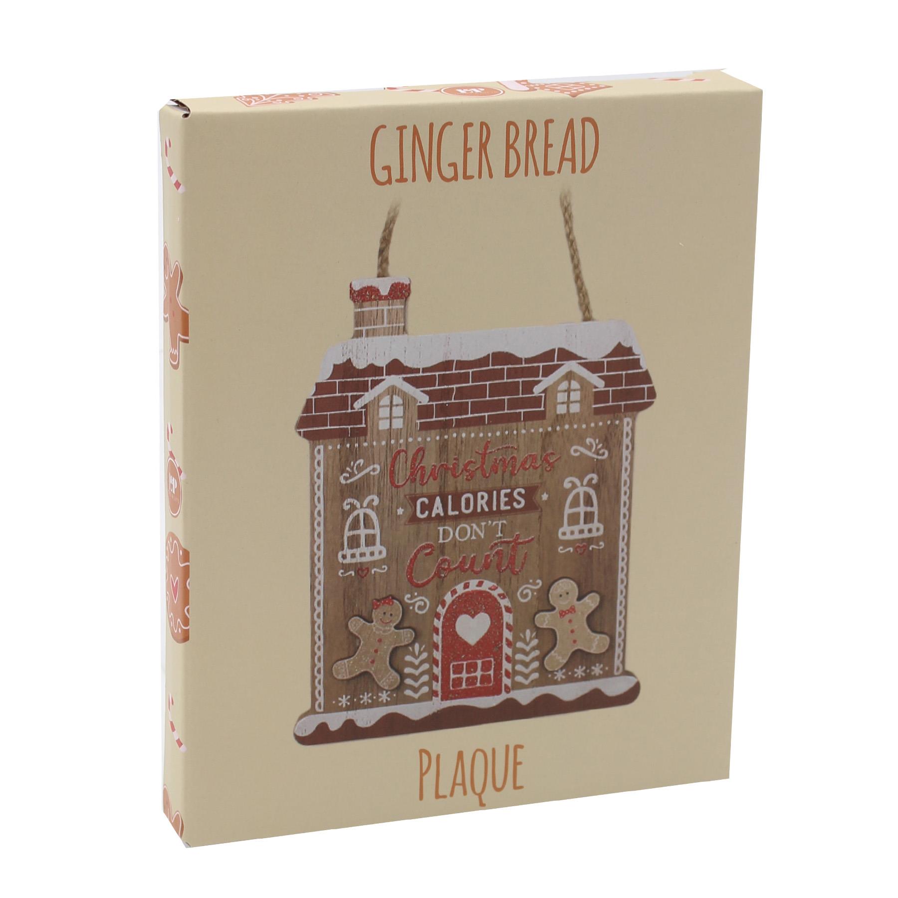 Christmas Decoration Gingerbread Plaque - Christmas Calories Don't Count