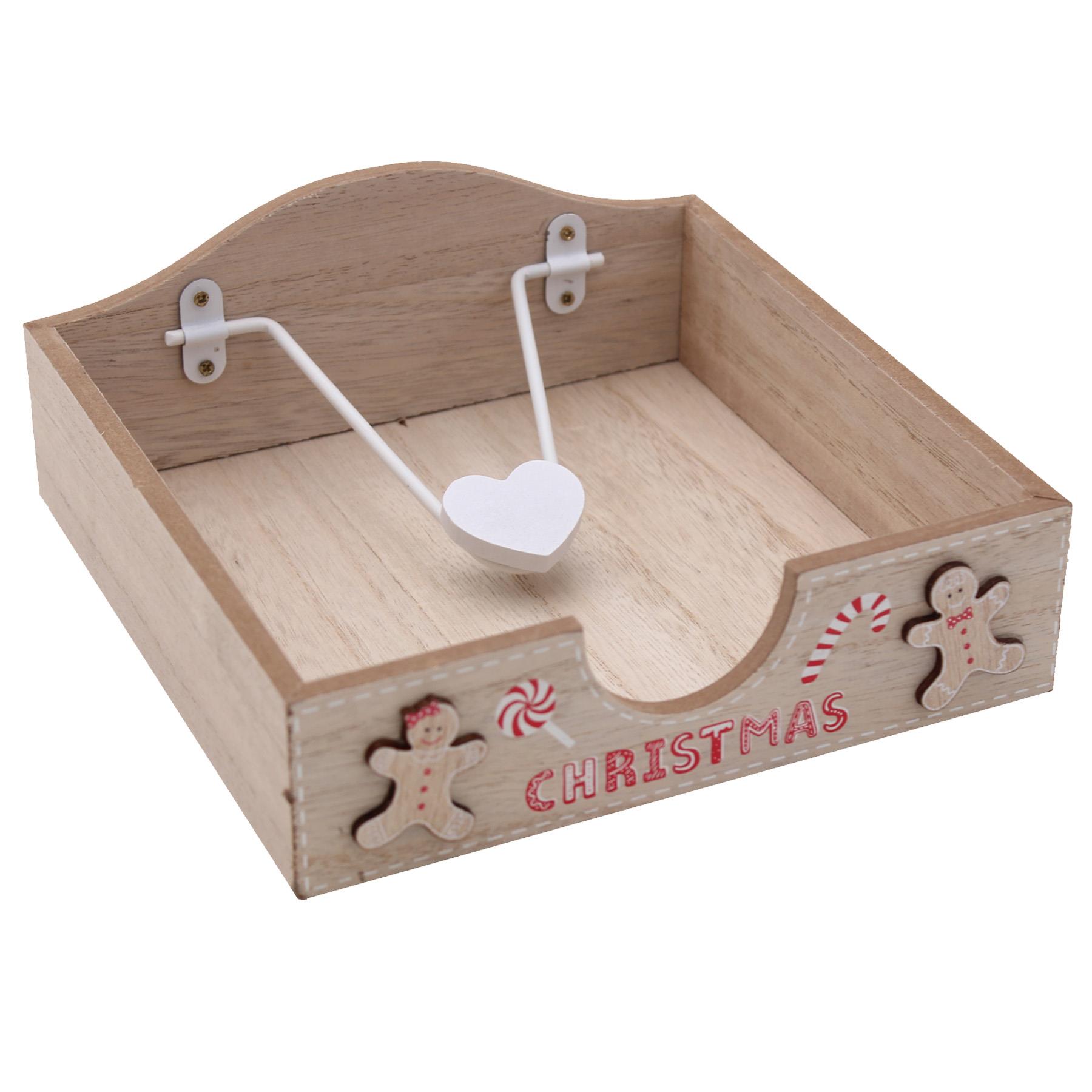 Christmas Decorations Napkin Holder Gingerbread Wooden