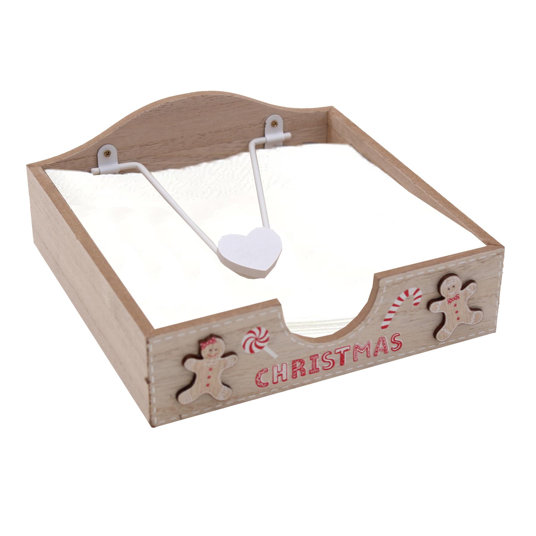 Christmas Decorations Napkin Holder Gingerbread Wooden