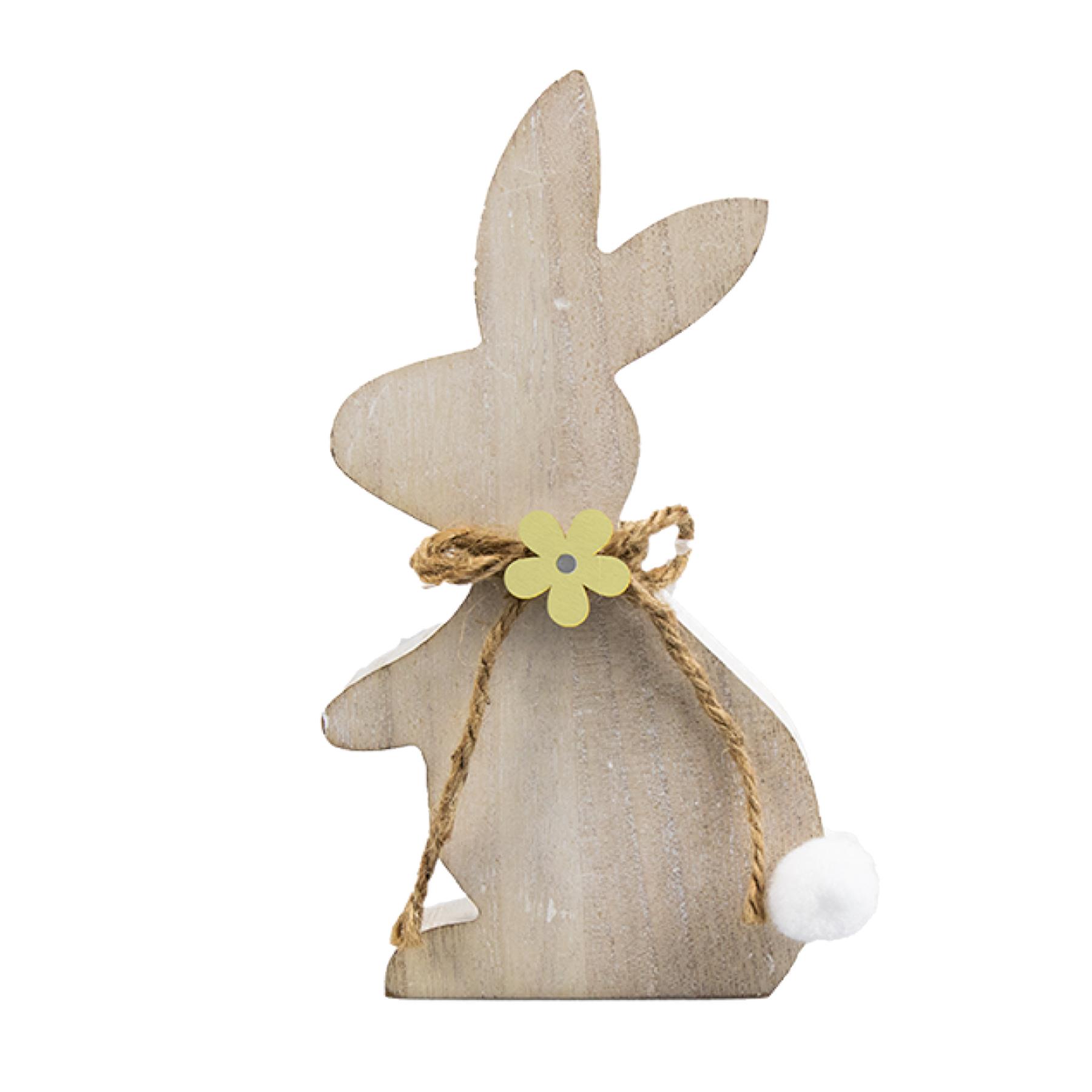 Easter Bunny Ornament with Flower Art Deco Decoration Random Colour