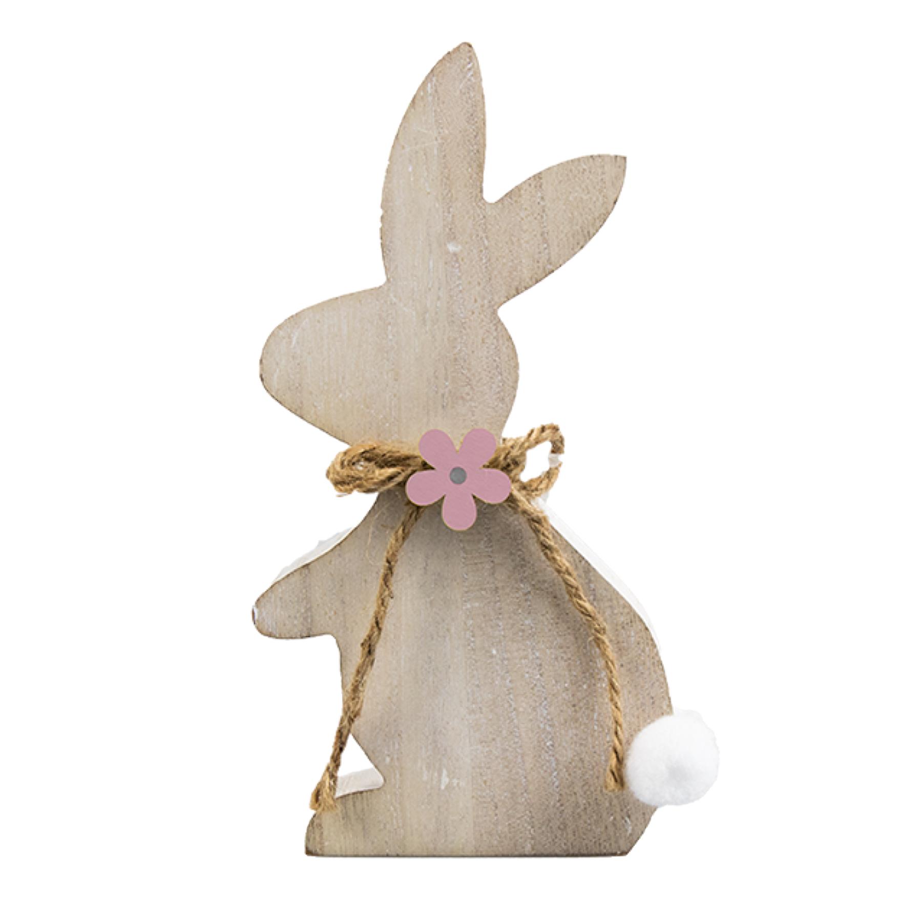 Easter Bunny Ornament with Flower Art Deco Decoration Random Colour