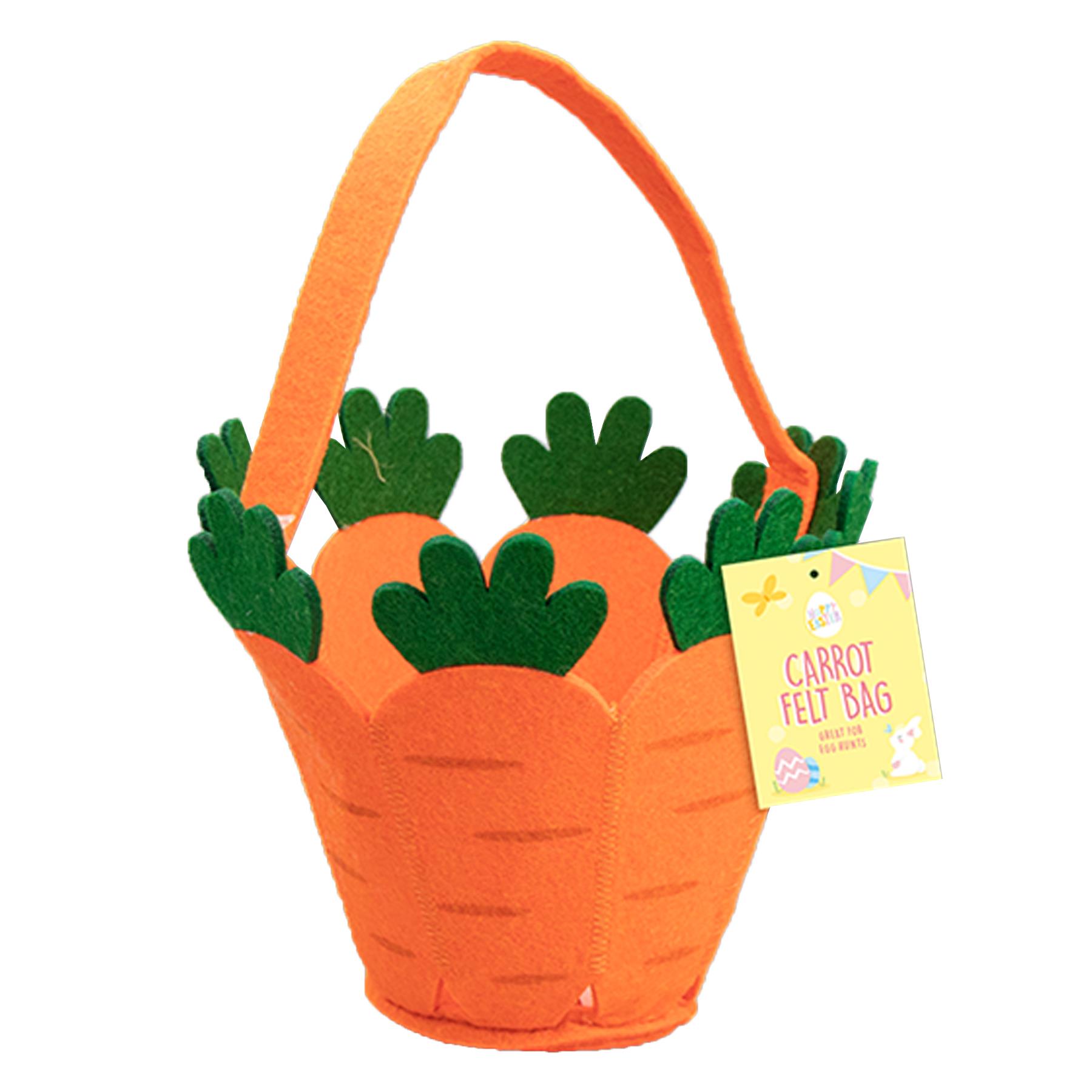 image409454360.jpg Easter Felt Bucket with Handle Egg Hunt Accessories Orange with Carrots