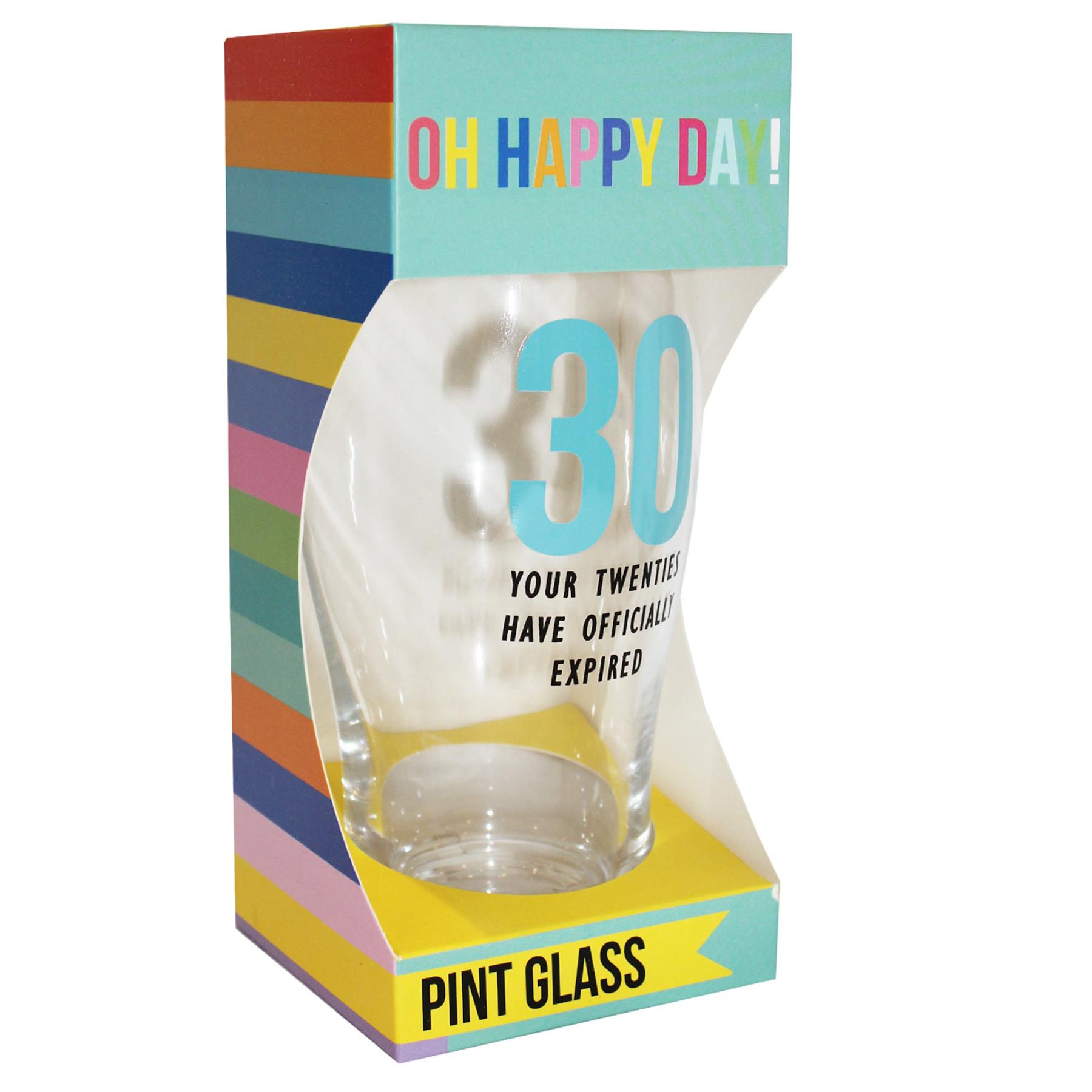 30th Birthday Pint Beer Glass 30 Your Twenties have Officially Expired