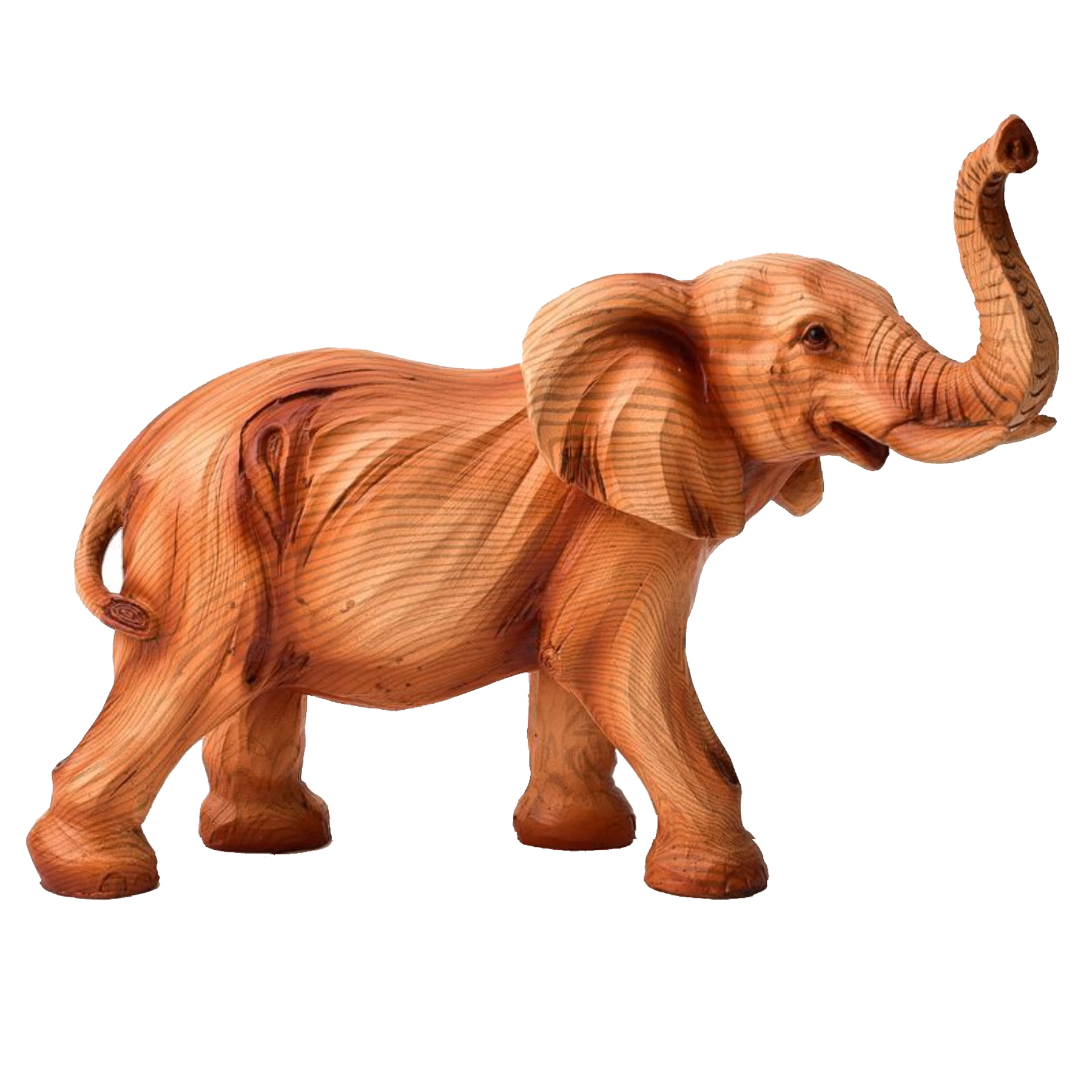 Naturecraft Wood Effect Resin Statue Ornament Figurine - Elephant