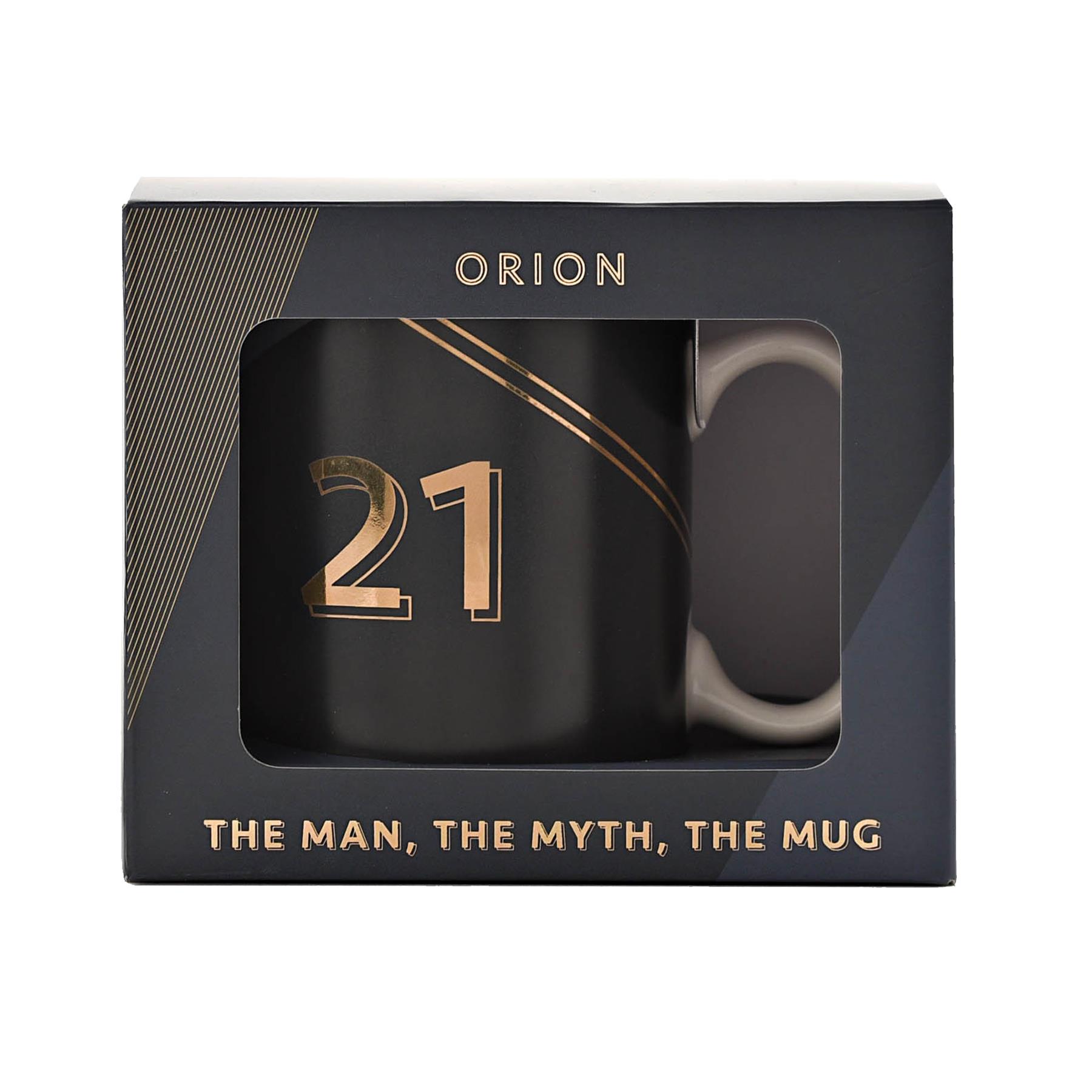 Grey Ceramic Birthday Mug with Gold Detail - 21st