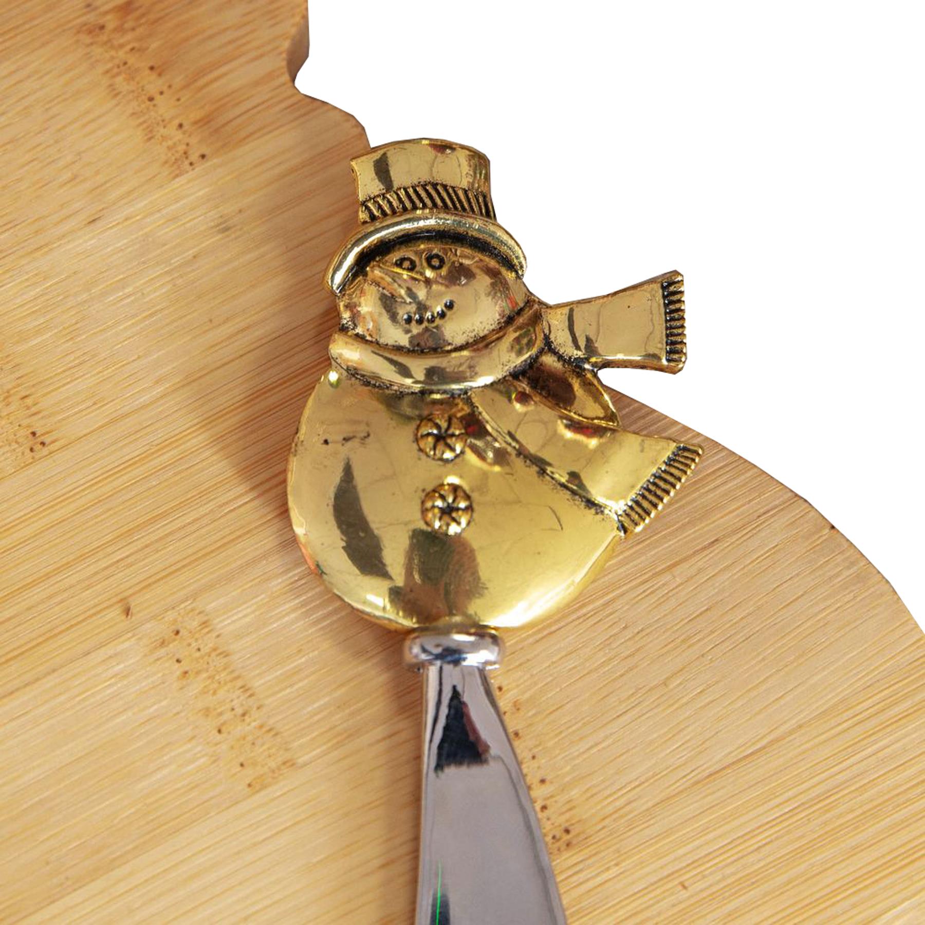 Wooden Cheeseboard with Spreader Christmas Gift Set - Snowman