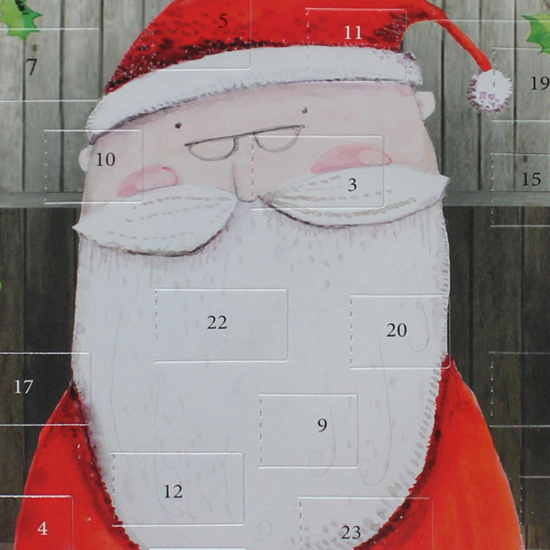 Christmas Card Advent Calendar with Red Envelope - Santa