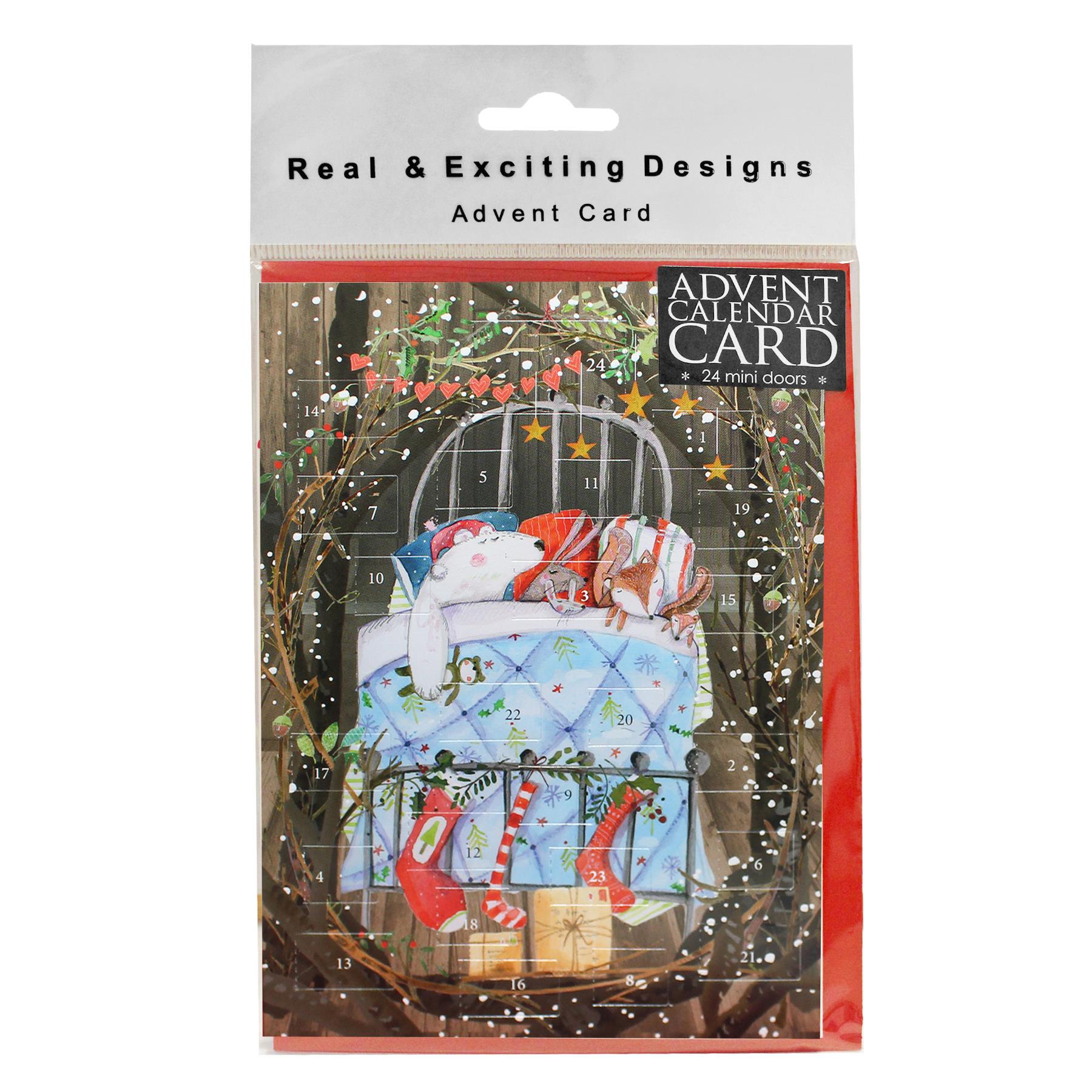 Christmas Card Advent Calendar with Red Envelope - Night Before Christmas