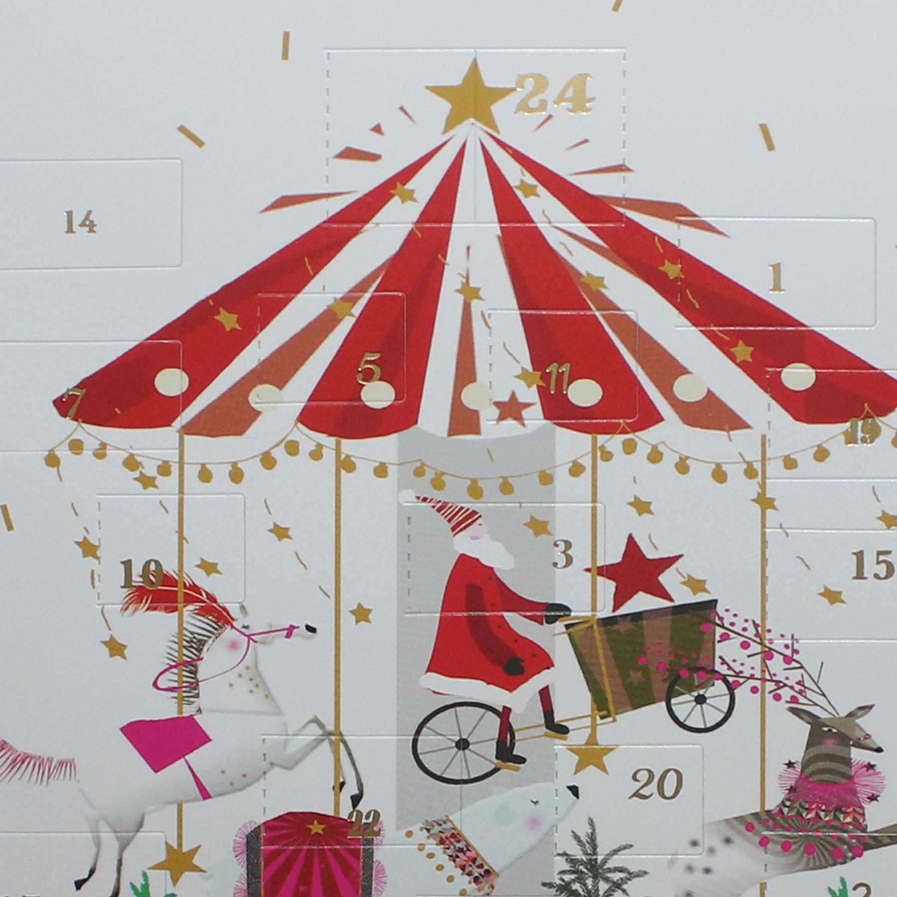 Christmas Card Advent Calendar with Red Envelope - Festive Fair