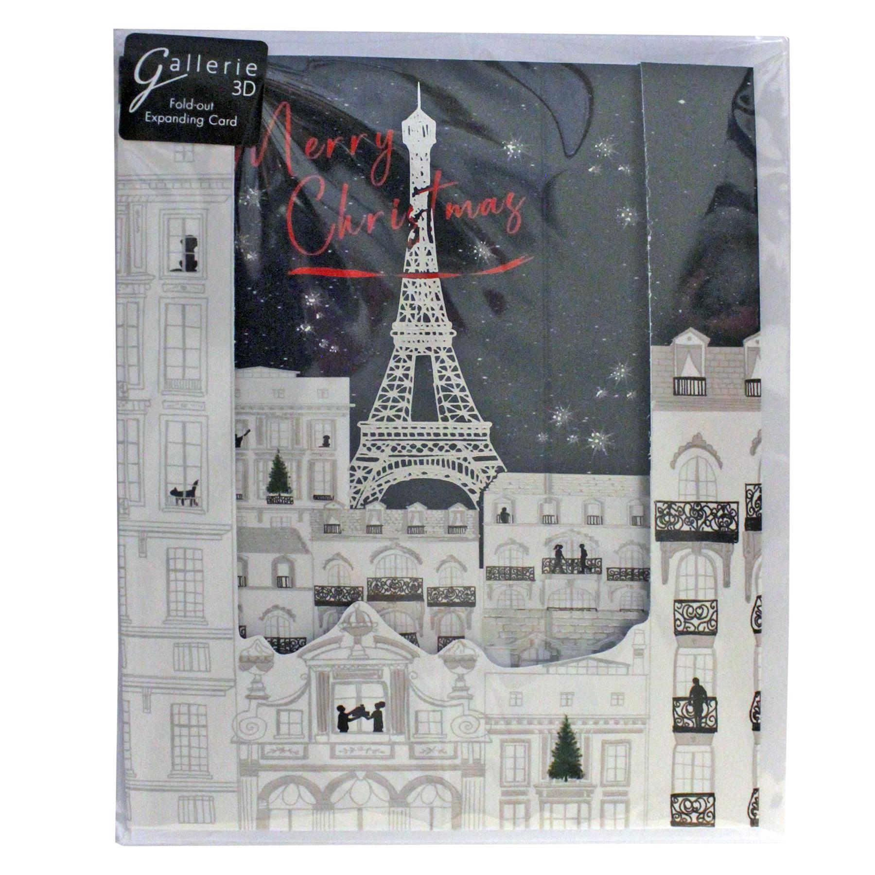 Christmas Card 3D Expanding Greeting Card - Paris