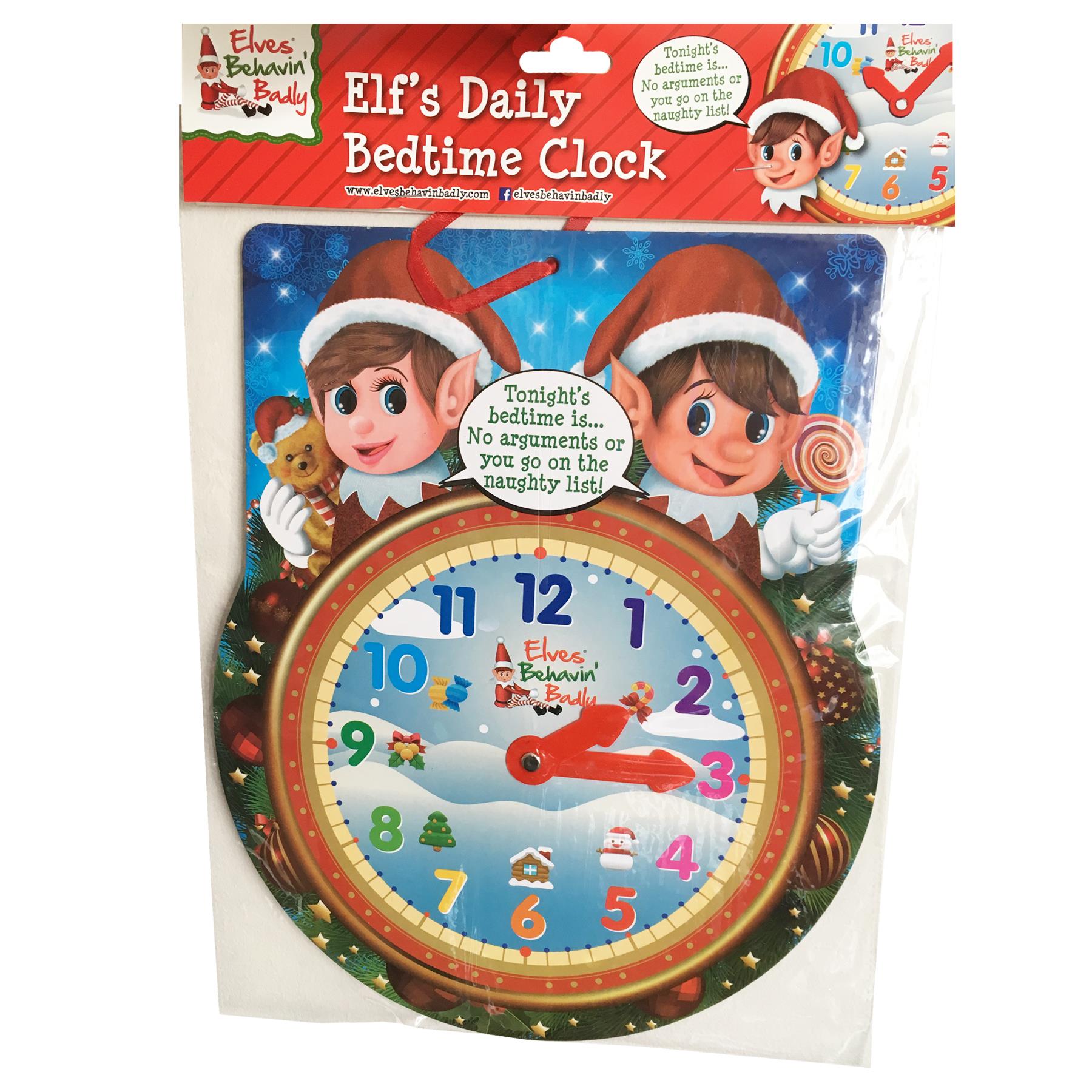 Christmas Elf Behavin' Badly Elf Accessories - Elf Daily Bedtime Clock