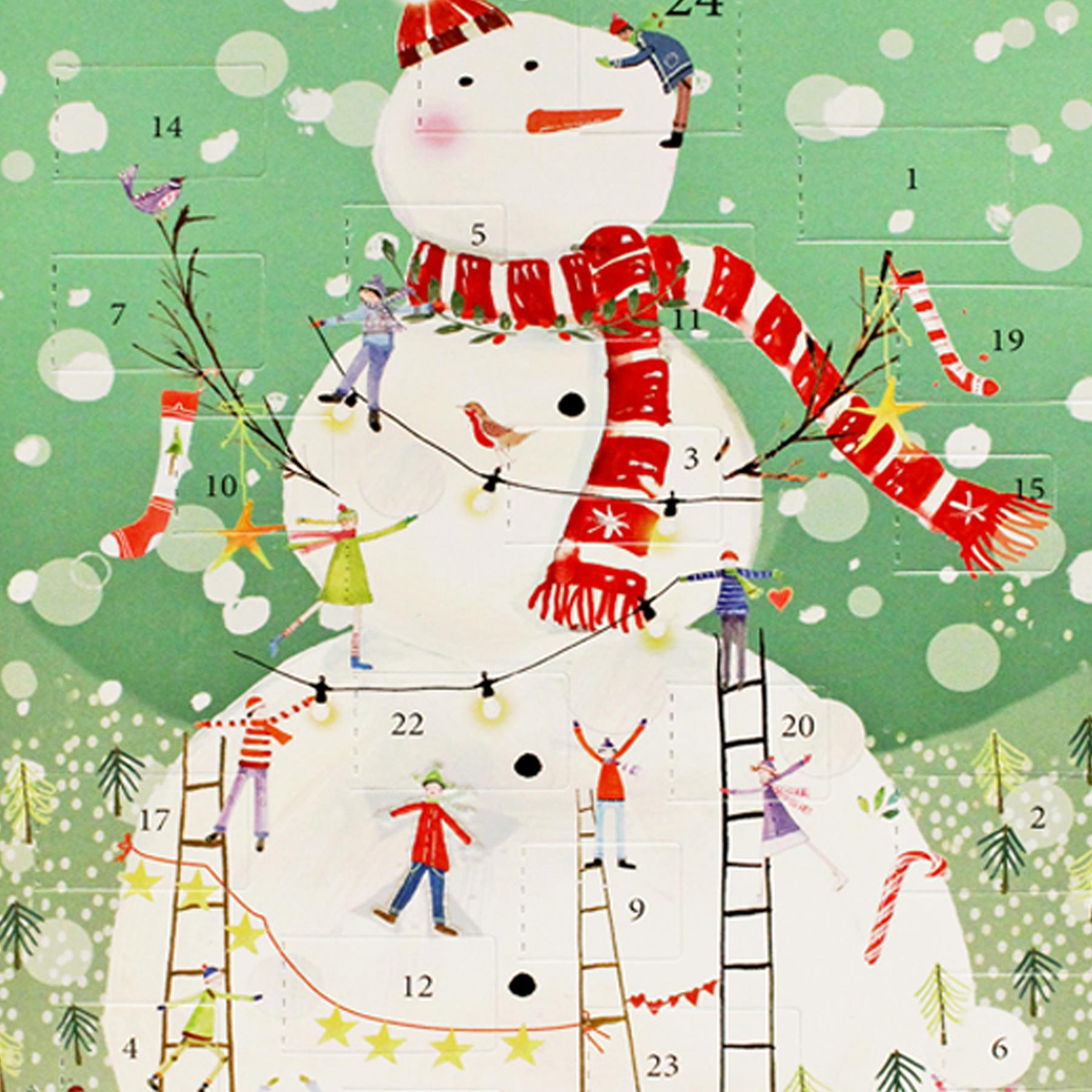 Christmas Card Advent Calendar with Red Envelope - Frosty and Friends