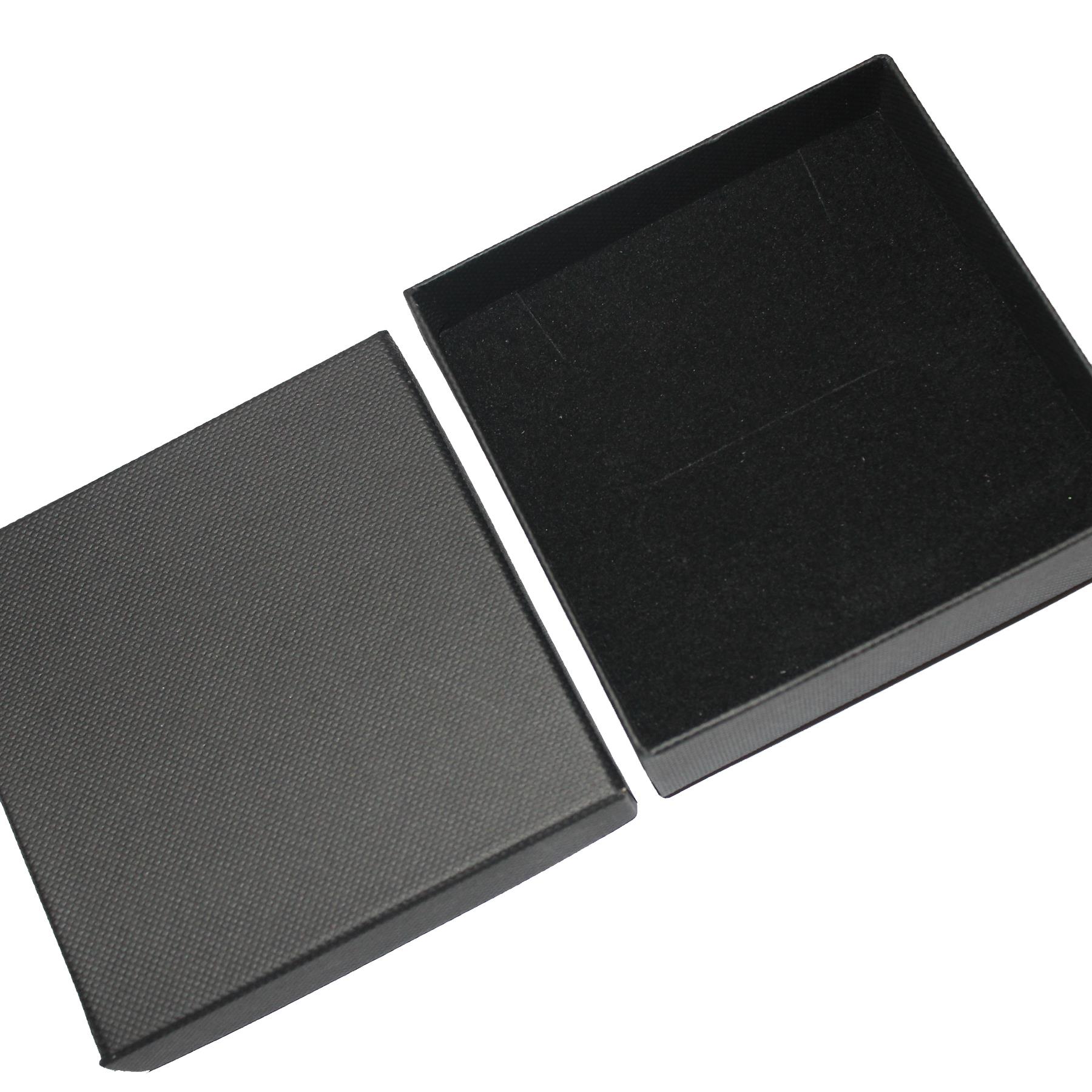 Pack of 2 Jewellery Boxes - Necklace, Earring, Bracelet - Black 9cm x 9cm x 2cm