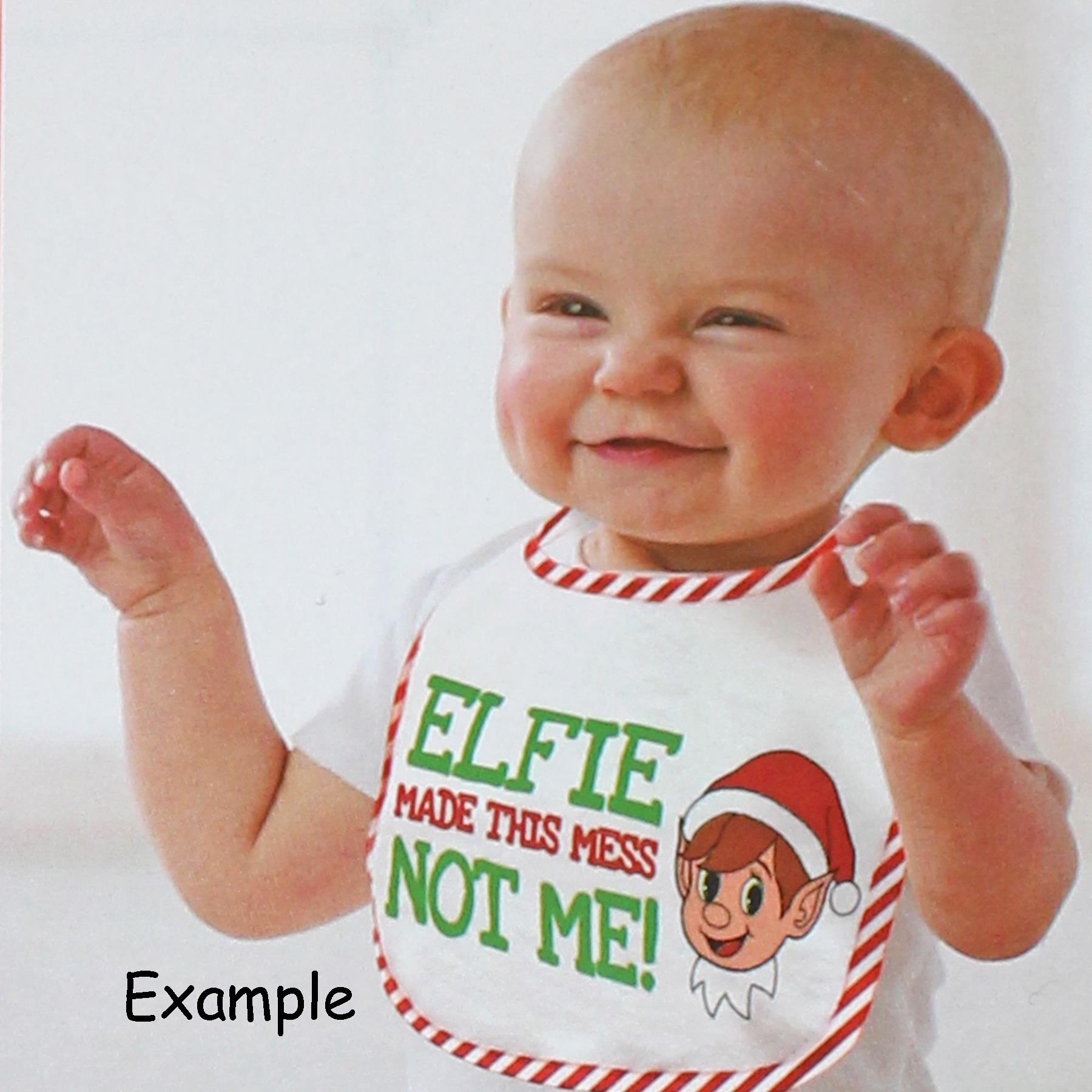 Christmas Baby Bib Elf Design Unisex Fun Slogan - If you think I'm Cute
