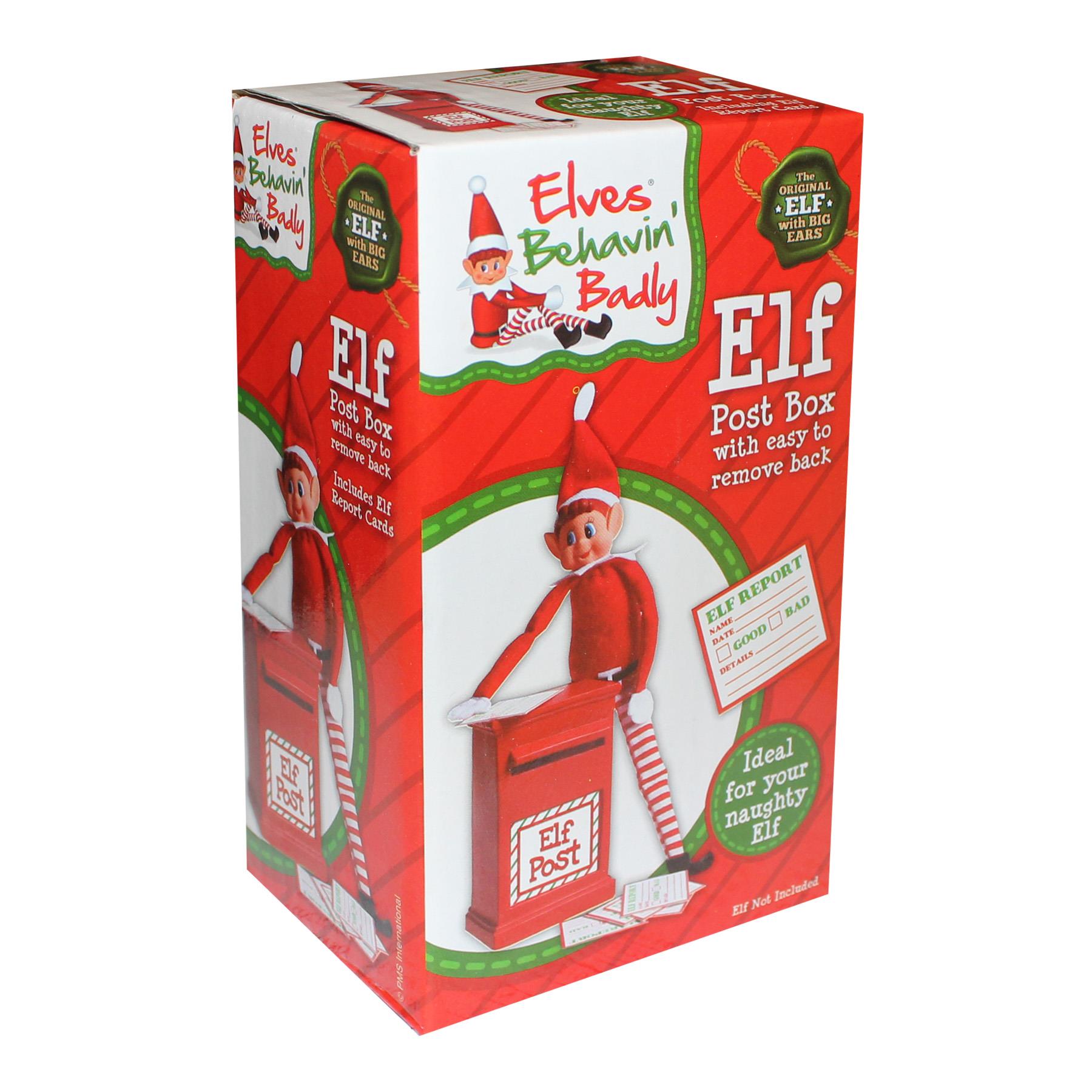 Christmas Elf Post Box with Report Card Elf Behavin' Badly Accessories