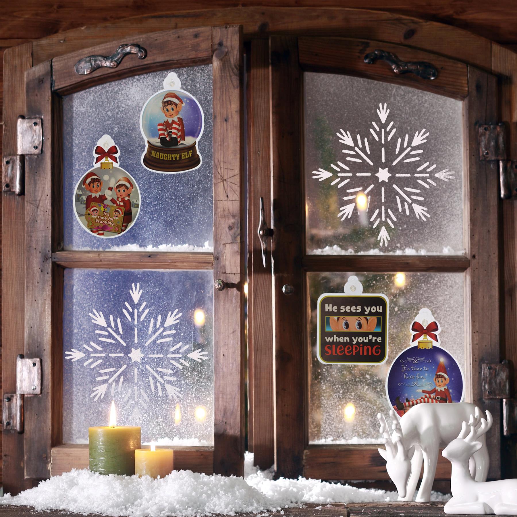 Christmas Elf 4 x Window Plaques Elf Behavin' Badly Accessories