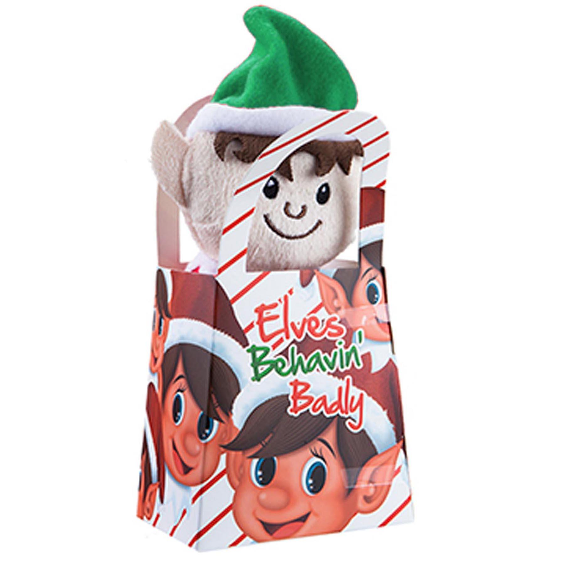 Christmas Plush Mini Elf in Gift Bag Novelty Stocking Filler